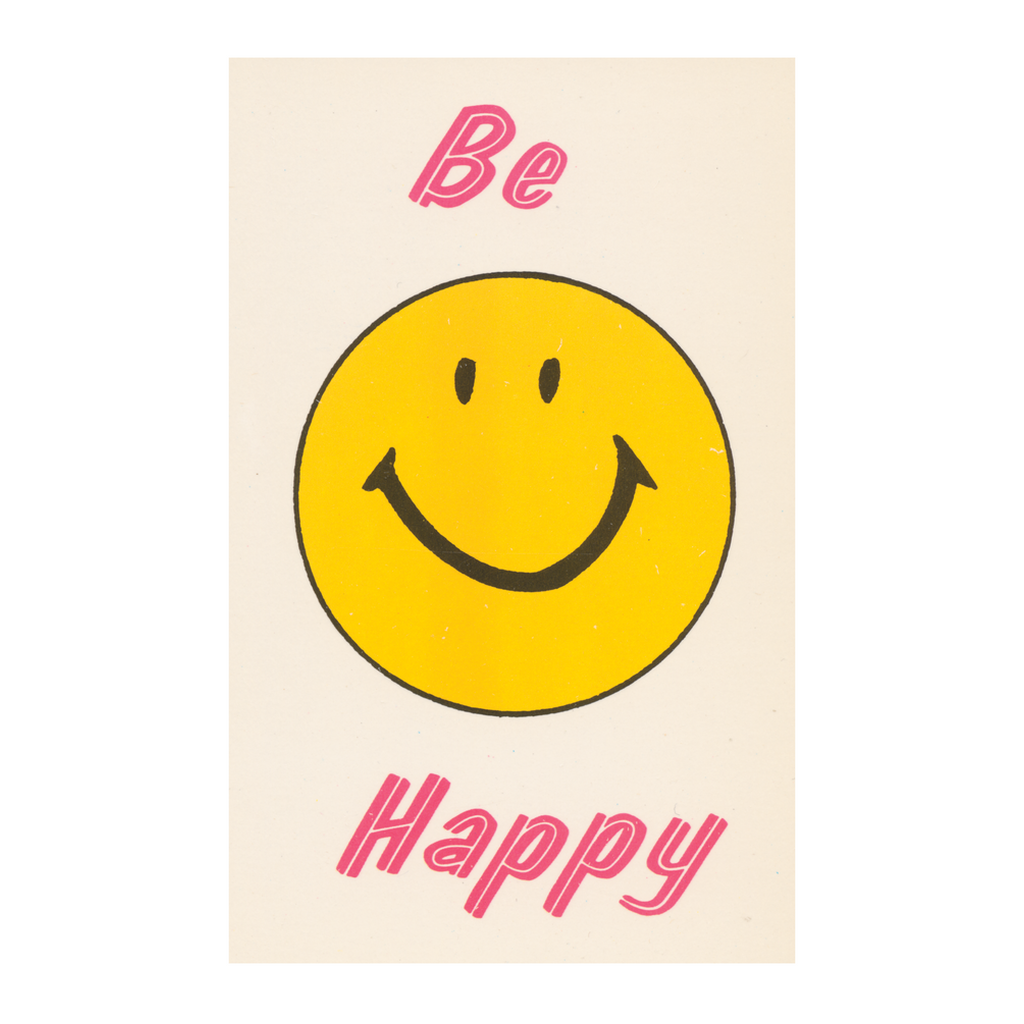 Be Happy Yellow Smiley Face Vintage Art Print、mySite、gigharbornorthrealestate