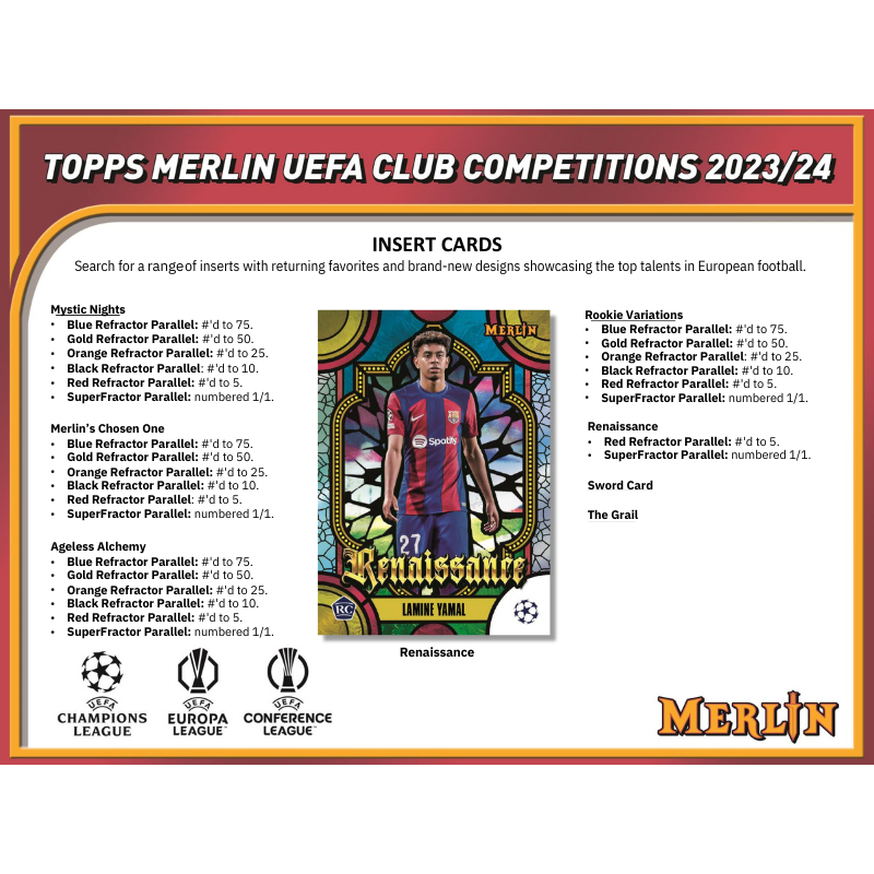 2023/24 Topps UEFA Club Competitions Merlin Chrome Soccer Hobby Box、mySite、waistdrama