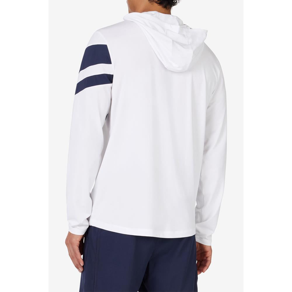 Fila Men's Essentials Longsleeve Hoodie - White/Fila Navy、mySite、neckold