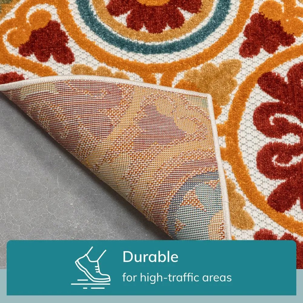 Audun Modern Geometric Indoor/Outdoor Red High-Low Rug、mySite、gigharbornorthrealestate