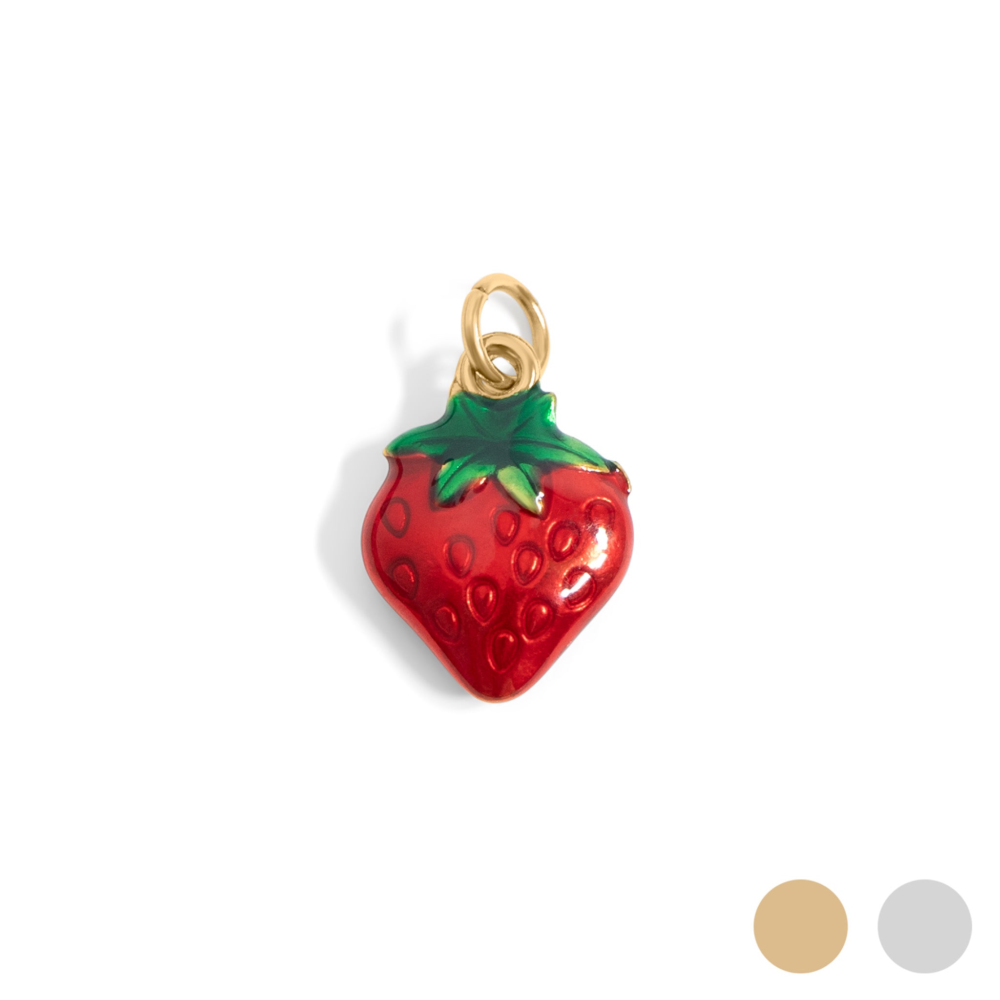 18K Gold PVD Stainless Steel Epoxy Strawberry Charm / PDL0280、mySite、dreamappss