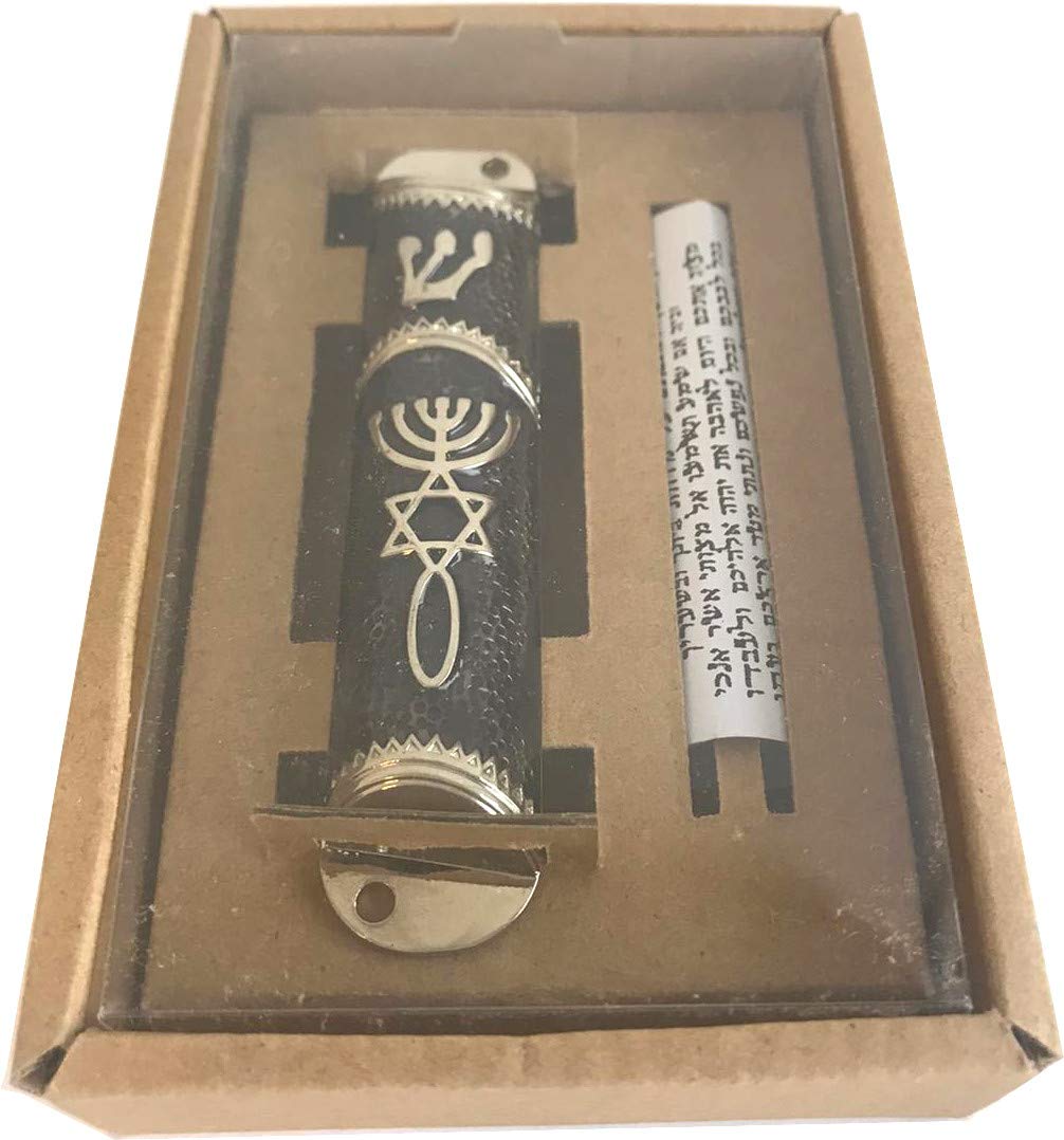 Holy Land Market Messianic Seal Mezuzah case - 4.1 Inch with Scroll Included、mySite、topwebapps