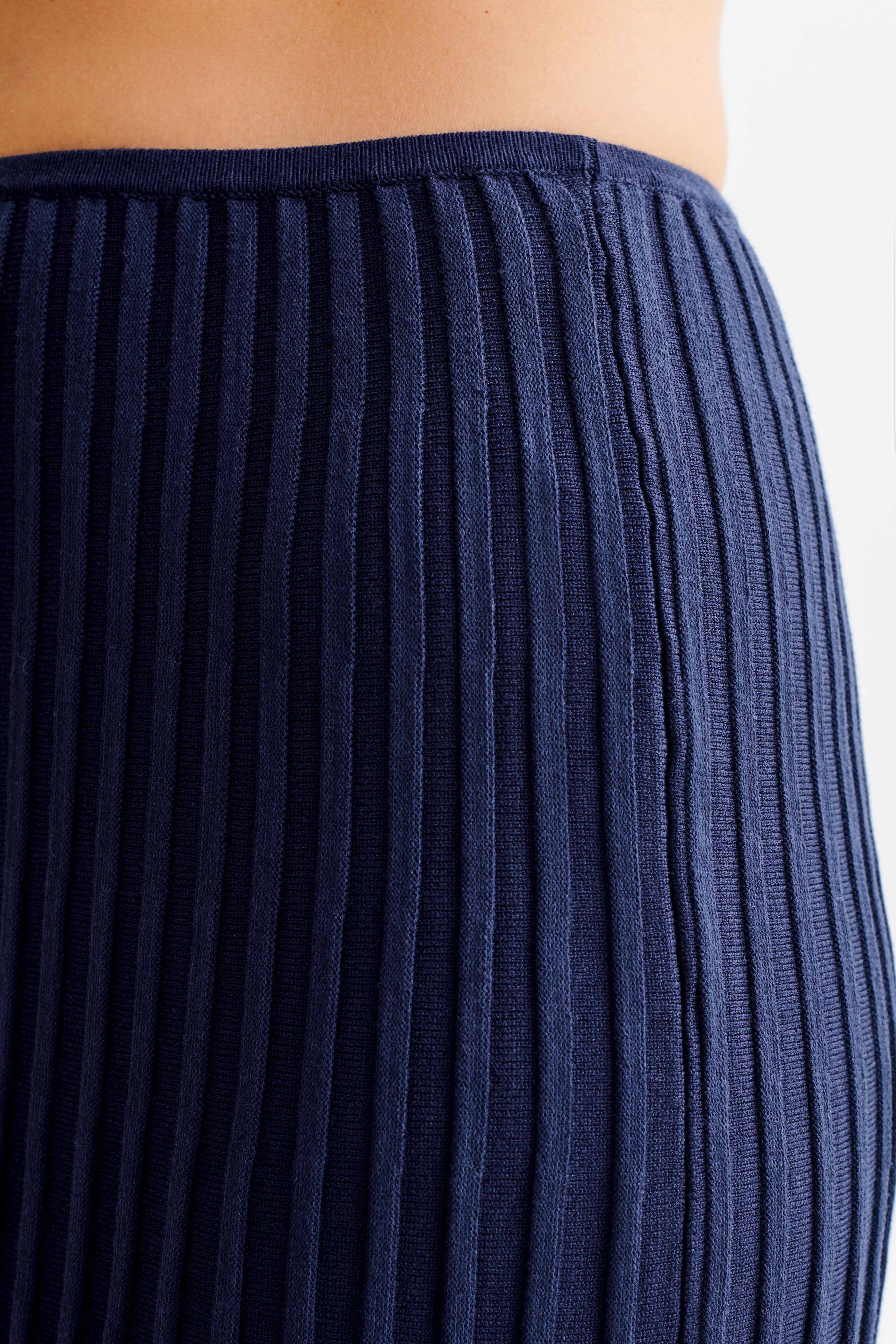 Jolene Rib Knit Midi Skirt - Navy、mySite、solidvoid