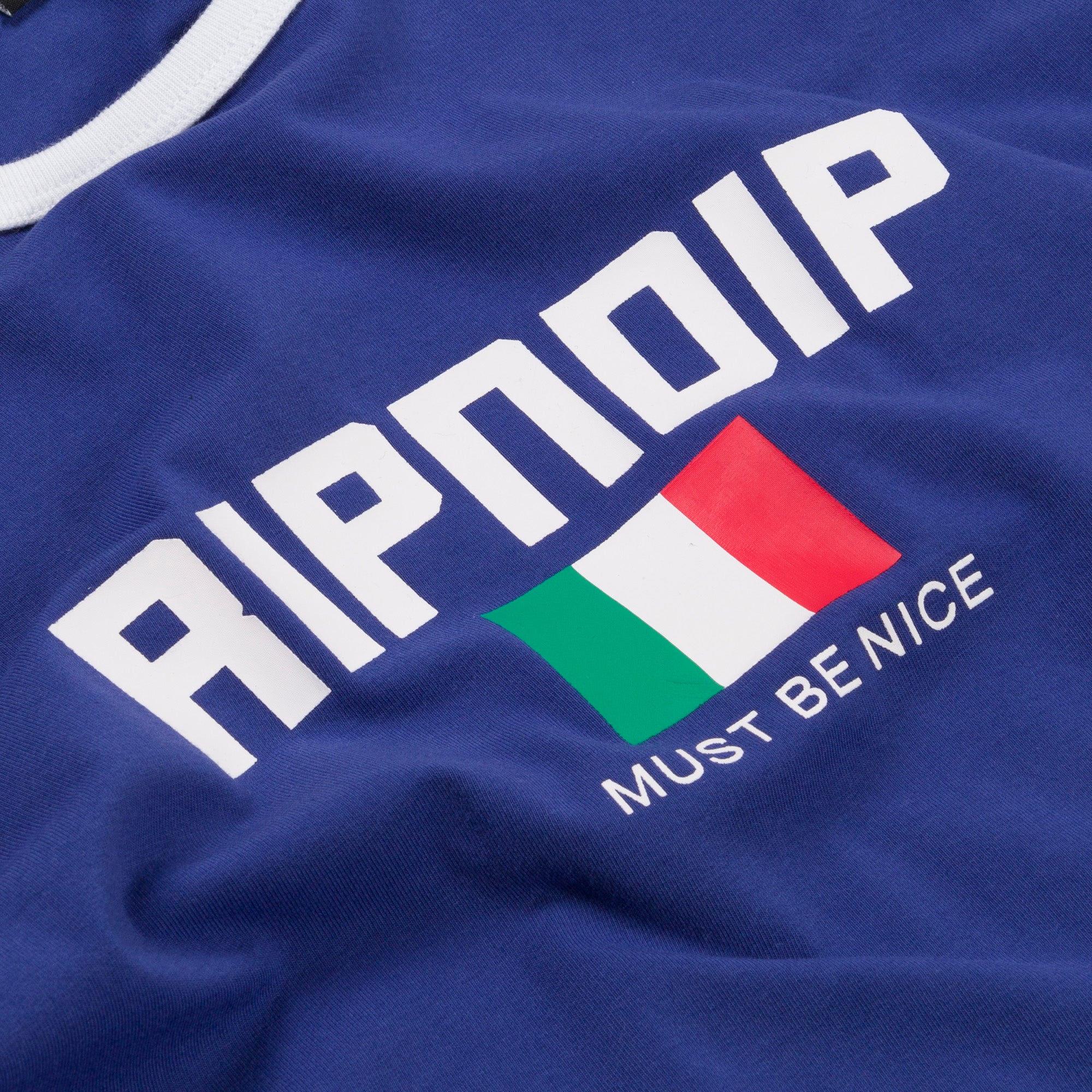  Italy Cropped Ringer Tee (Navy/White)、mySite、merchandisen