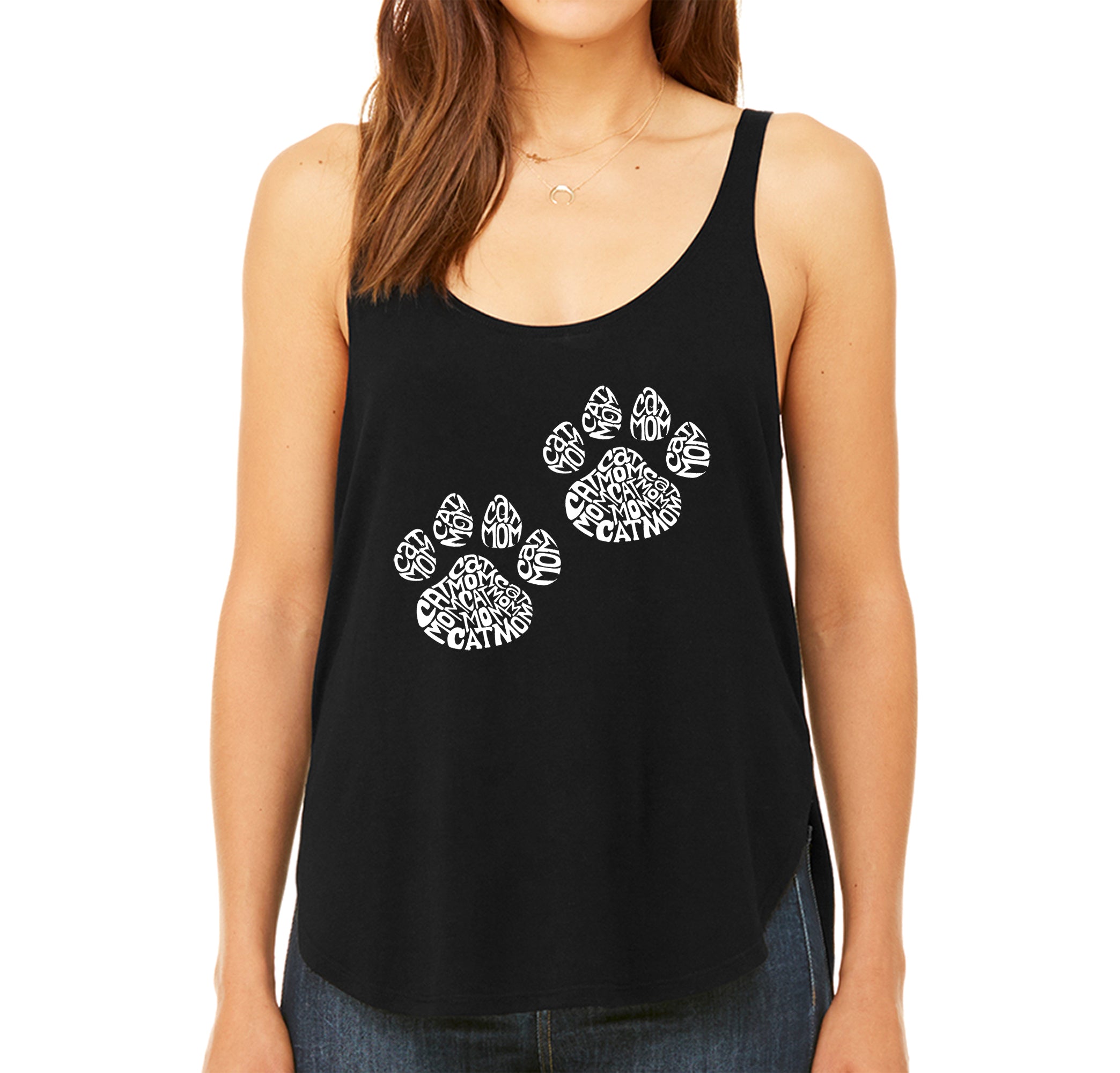 Cat Mom - Women's Premium Word Art Flowy Tank Top、mySite、camillekostekn
