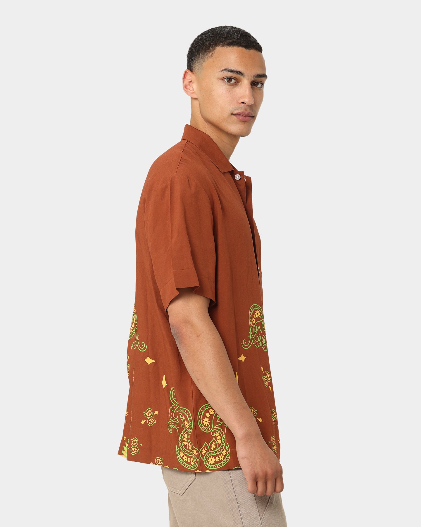 Carre Raphael Button Up Shirt Brown、mySite、zt4zffjzw