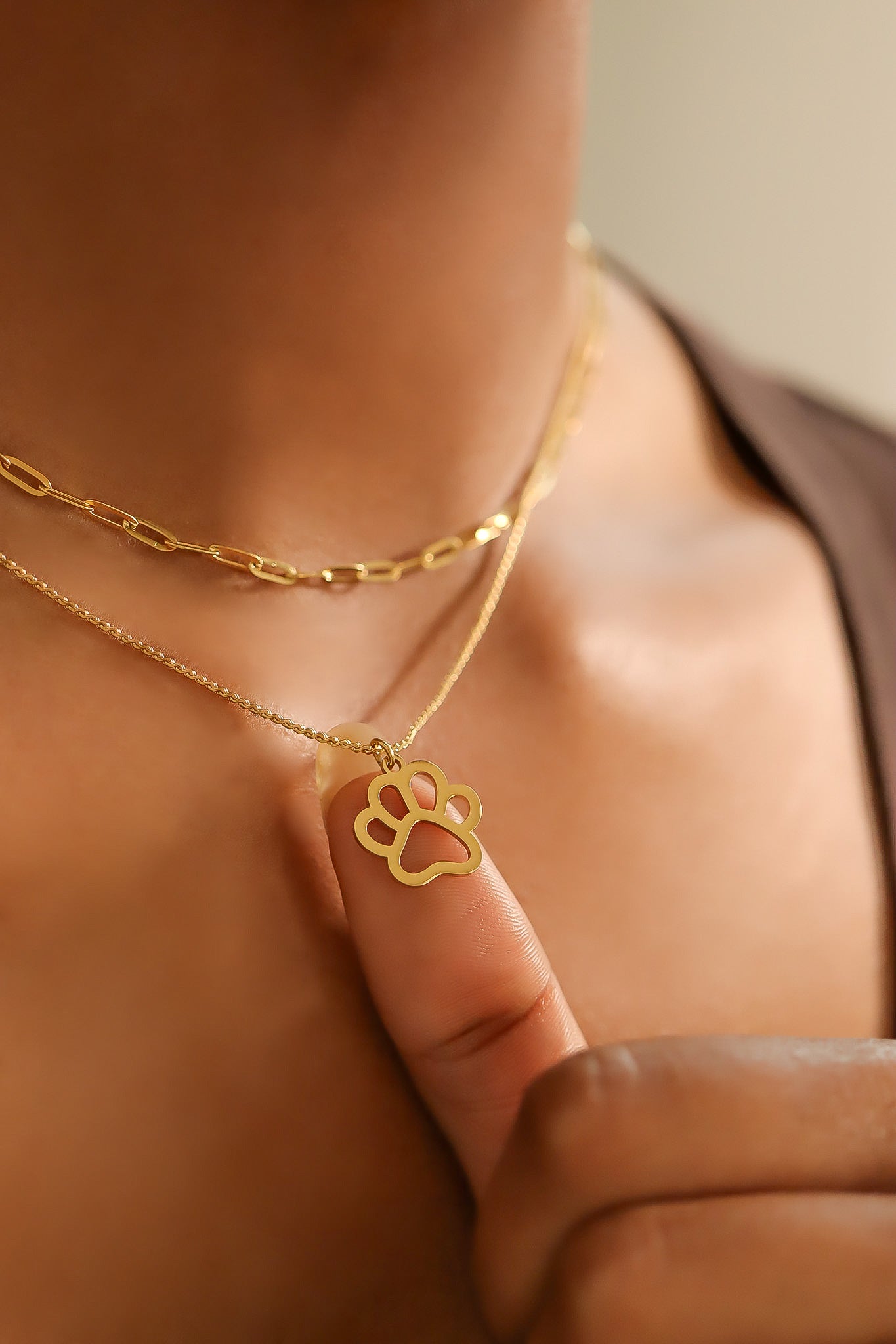 18K Gold PVD Stainless Steel Paw Print Charm / PDL0031、mySite、dreamappss