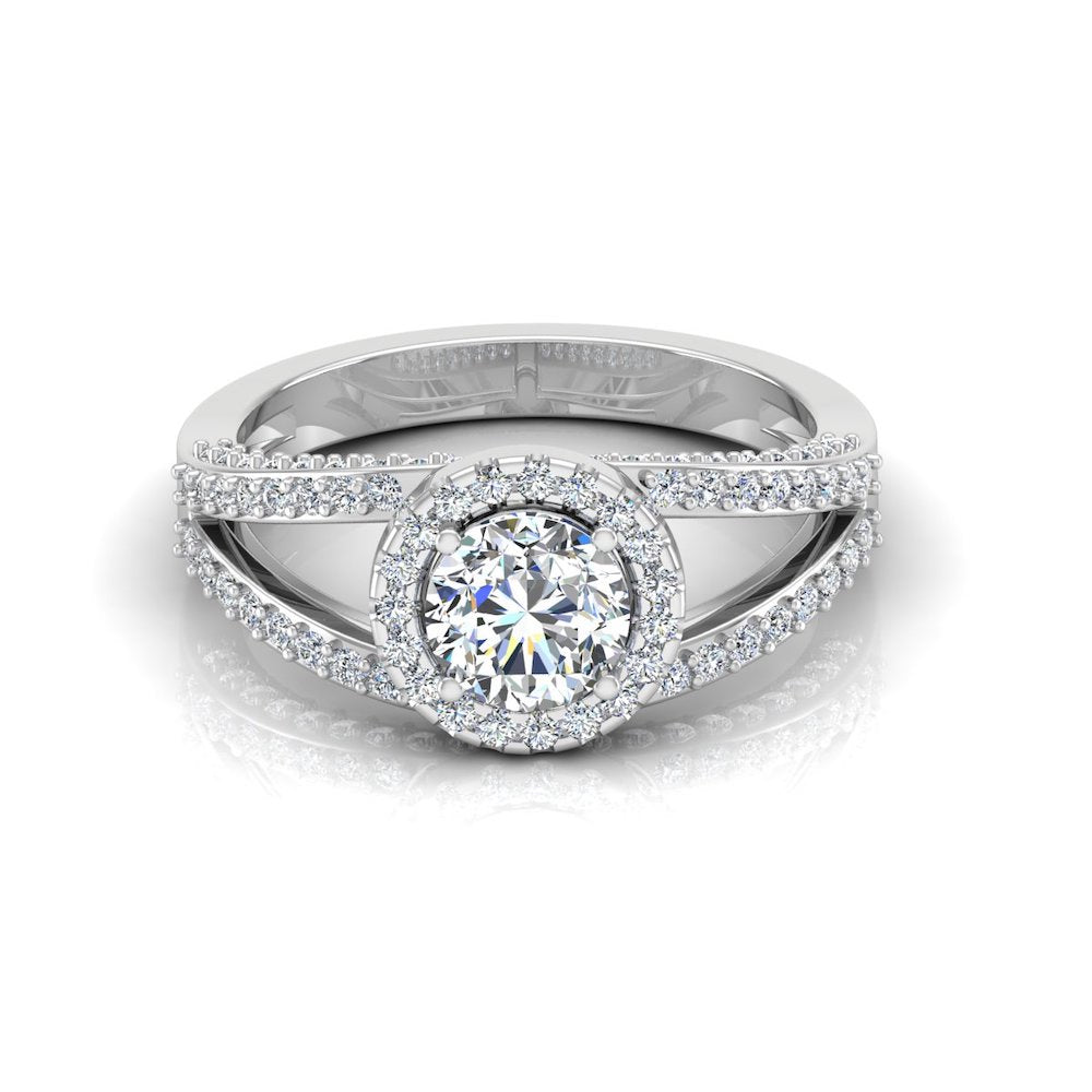 Split Shank Halo Moissanite Engagement Ring、mySite、hinf8tx79