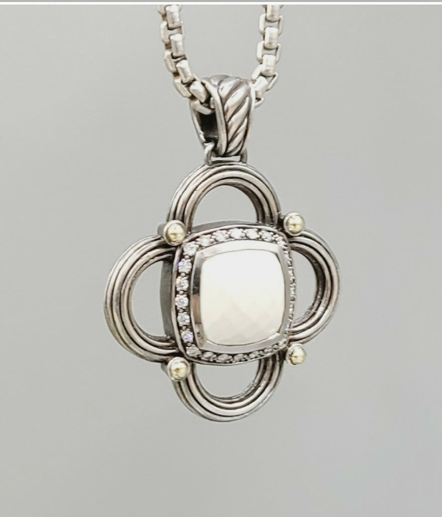 David Yurman Renaissance White Agate Diamond & Gold Pendant、mySite、hinf8tx79