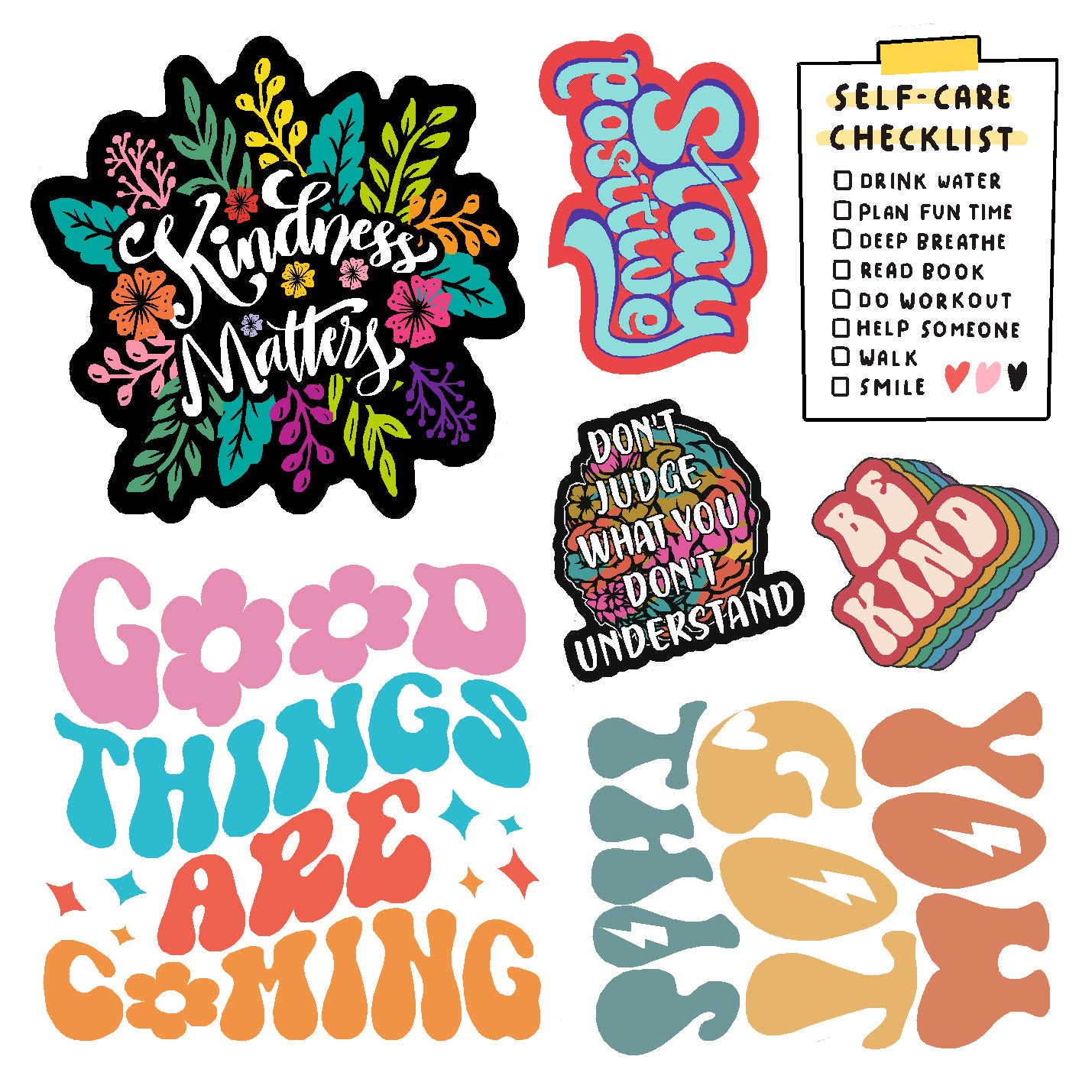  Kindness Matters Vinyl Sticker Decal Set、mySite、ghnorth