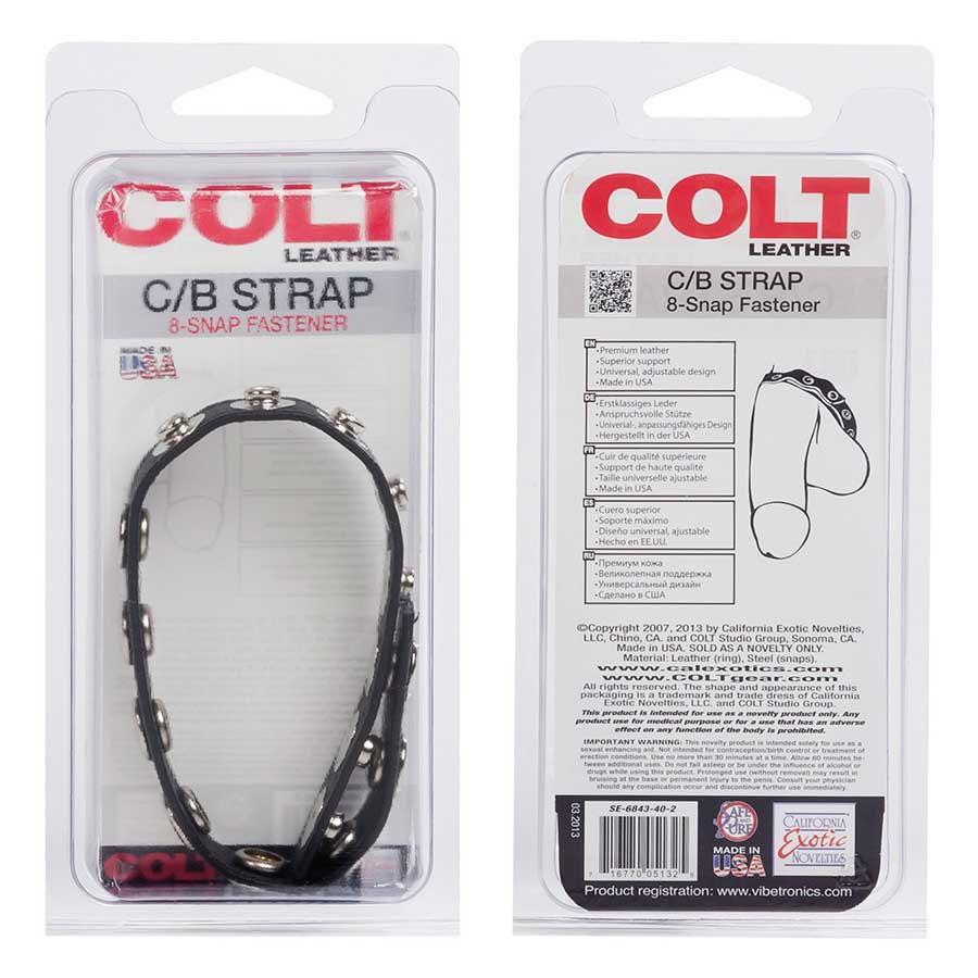 COLT Adjustable Leather Cock Ring | 8 Snap Fastener Strap、mySite、bottomscart
