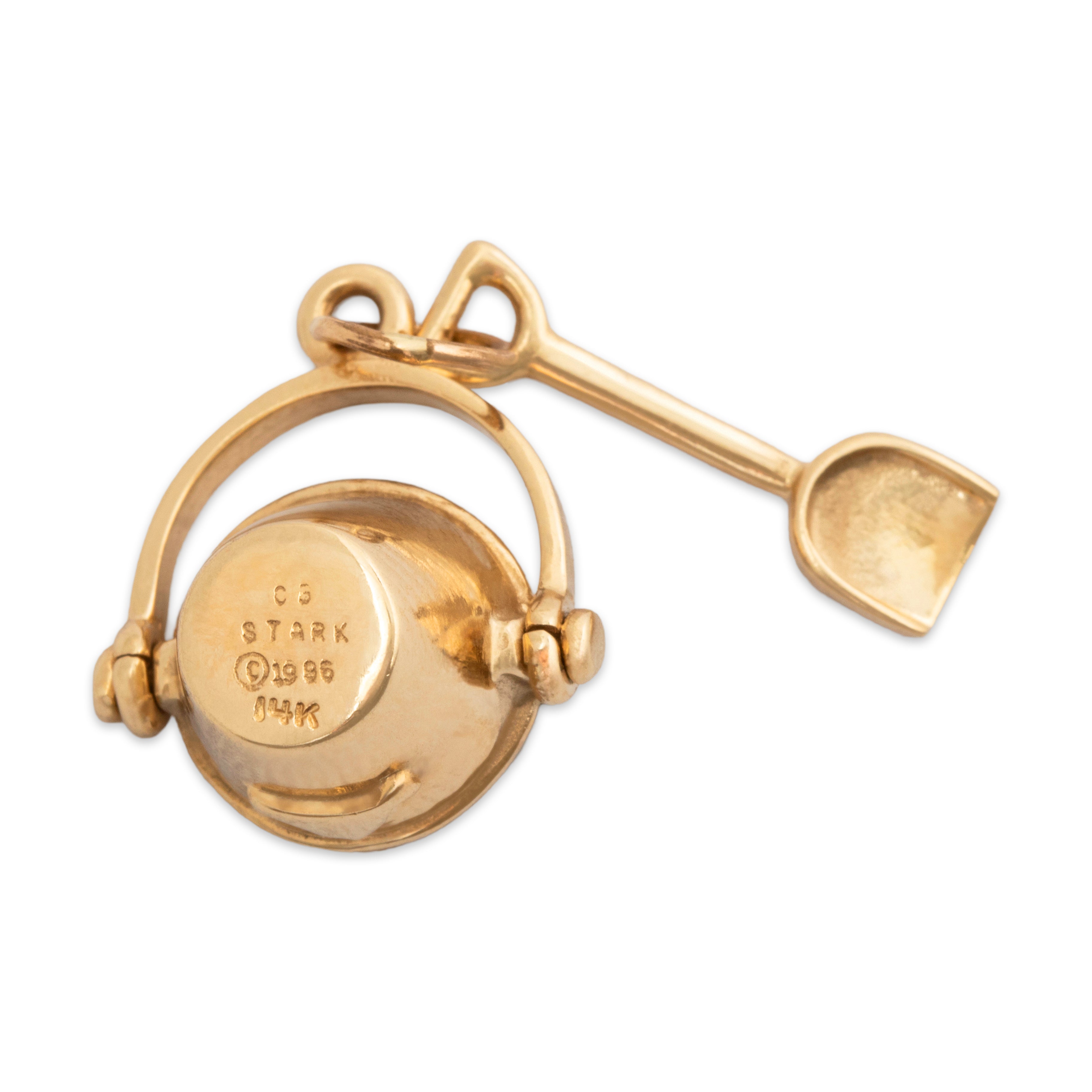 Vintage Large 14k Yellow Gold Martha's Vineyard Shovel And Pail Charm / Pendant、mySite、hinf8tx79