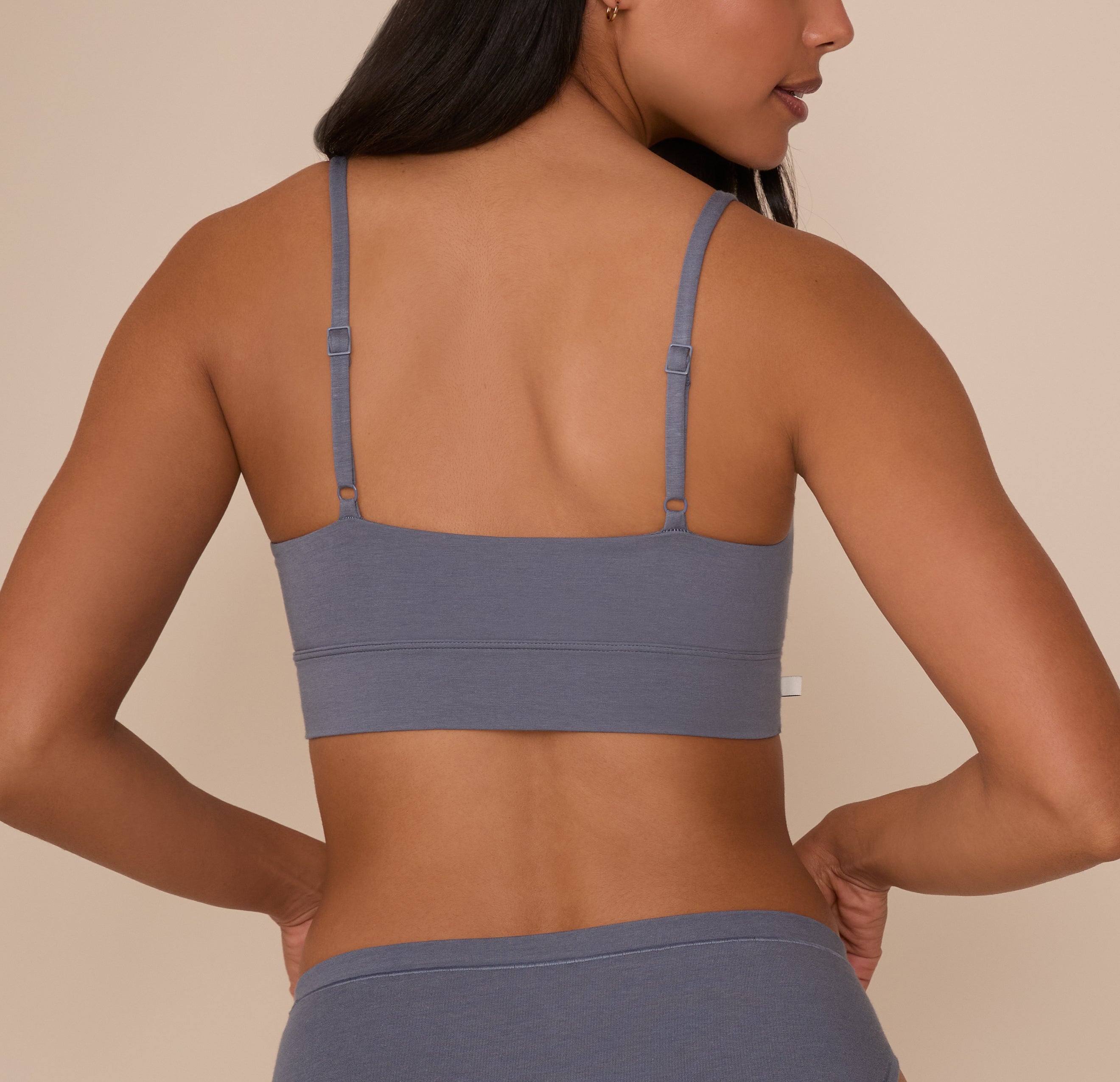 Cloud Cotton Thin Strap Bralette - Slate、mySite、bengalsvssteelers