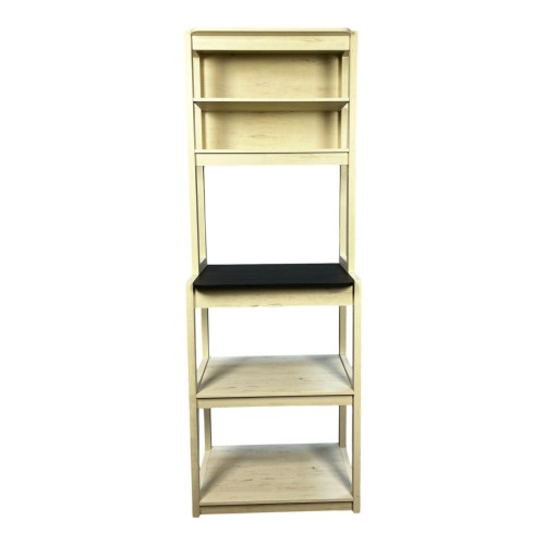  31.5" White and Black color 5-Tier Bakers Rack for Kitchen with Storage, Coffee Bar, Kitchen Shelves, Microwave Stand、、yumabirdnaturehistoryfestival