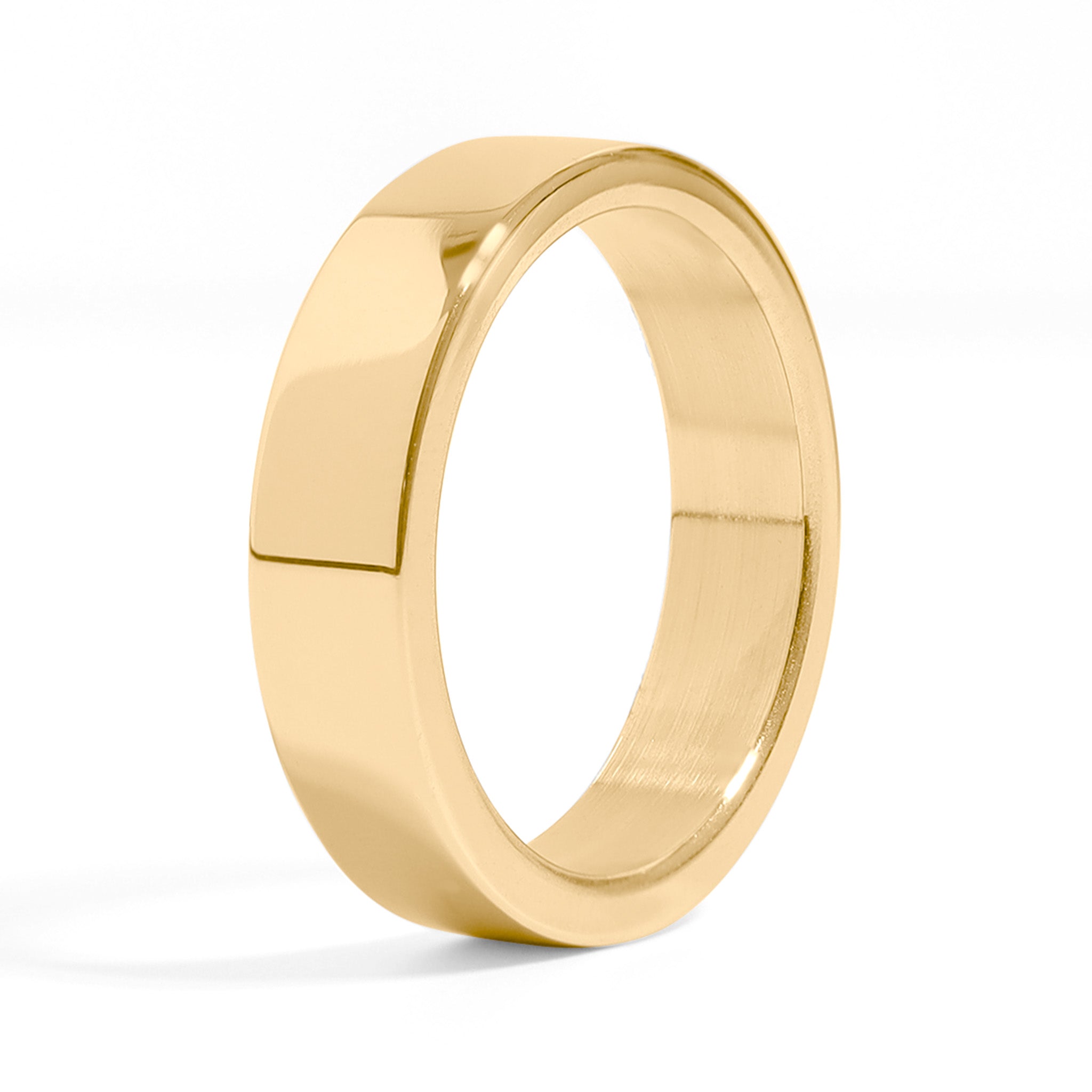 18K Gold PVD Stainless Steel Blank Flat Ring / PRJ9003、mySite、dreamappss