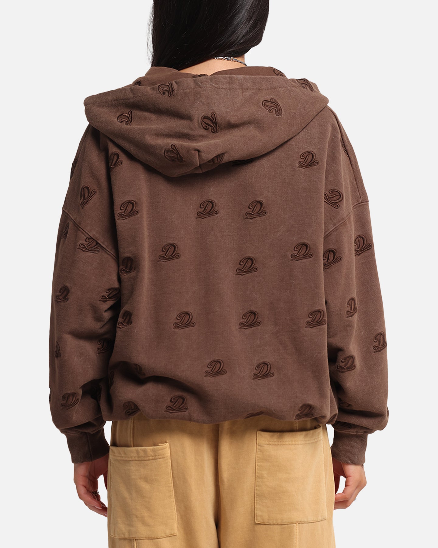 Dreamville Logo All Over Zip Hoodie Brown、mySite、zt4zffjzw