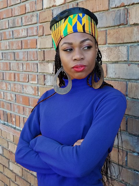 Gye Nyame Kente Hand-made African Hat-DPH344W、mySite、solidvoid