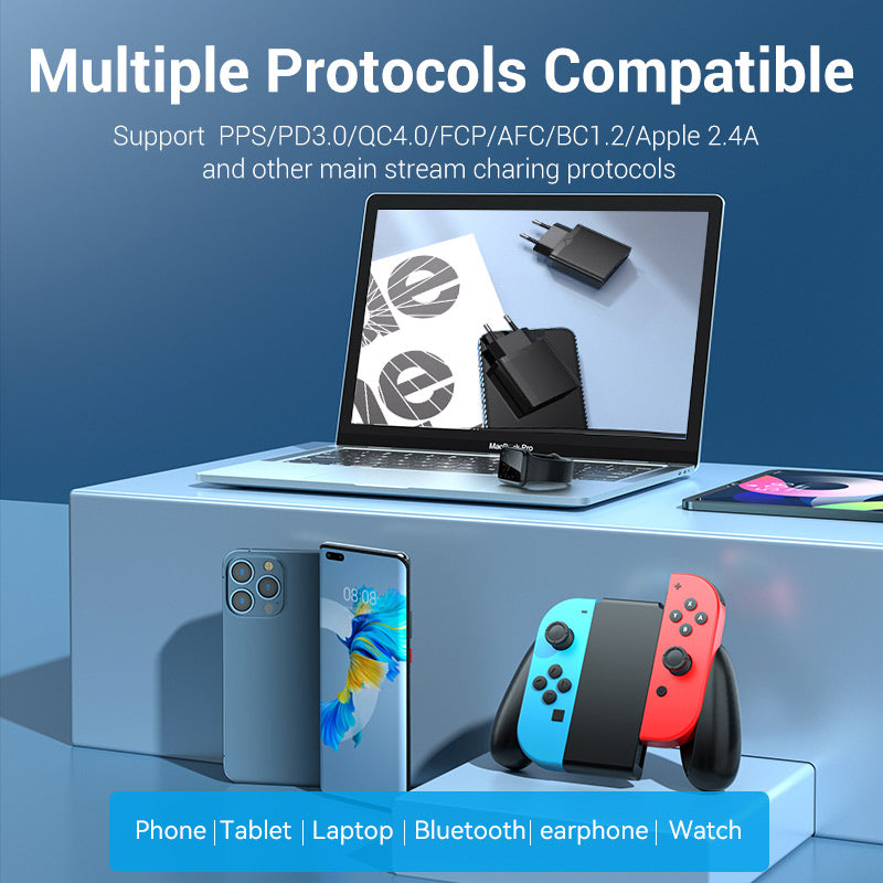 Vention 1-Port USB-C Wall Charger 30W EU-Plug、mySite、fannypackpong