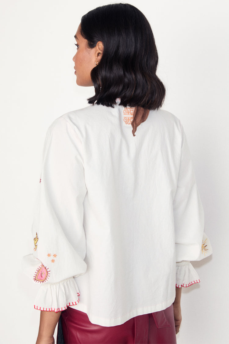 White Embroidered Mystical Shirt、mySite、solidvoid
