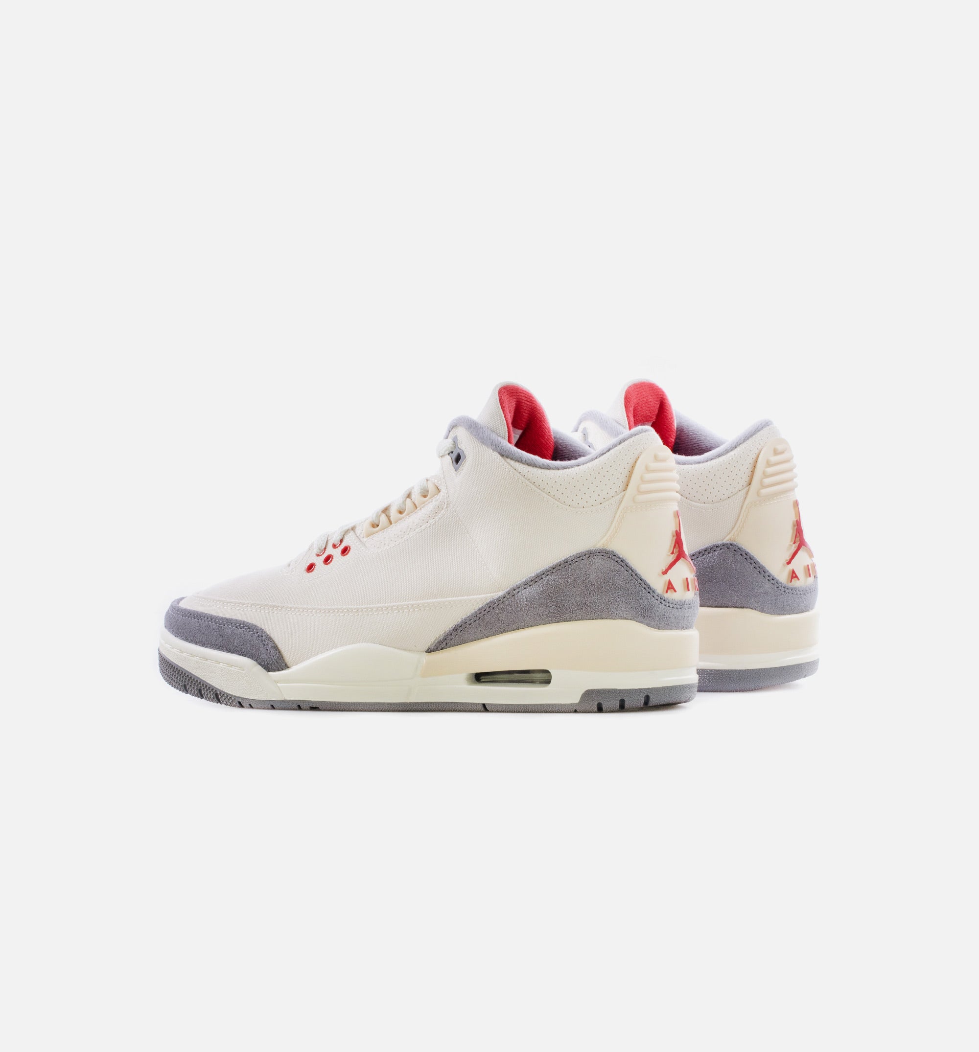 Air Jordan 3 Retro Muslin Mens Lifestyle Shoe - Sand/Red/Grey Limit One Per Customer、mySite、dreamappss