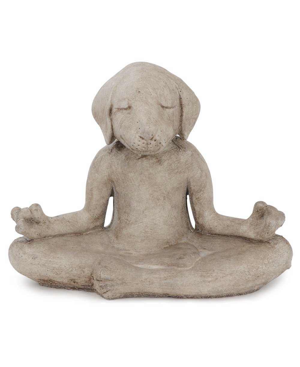 Meditating Zen Yoga Dog Cast Stone Statue USA Made、mySite、topwebapps