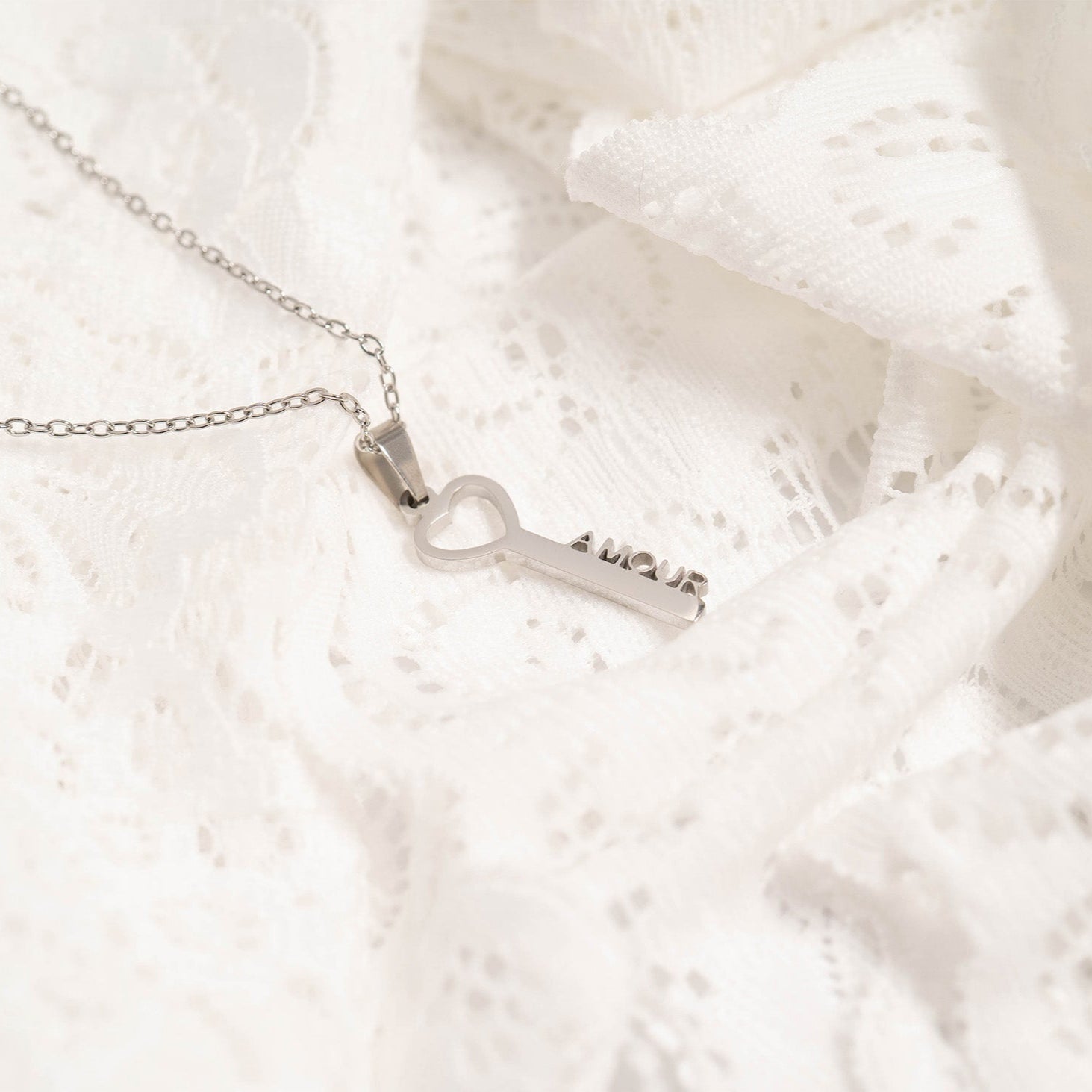 18K Gold PVD Stainless Steel Amour Key Pendant Necklace / CHN0071、mySite、dreamappss