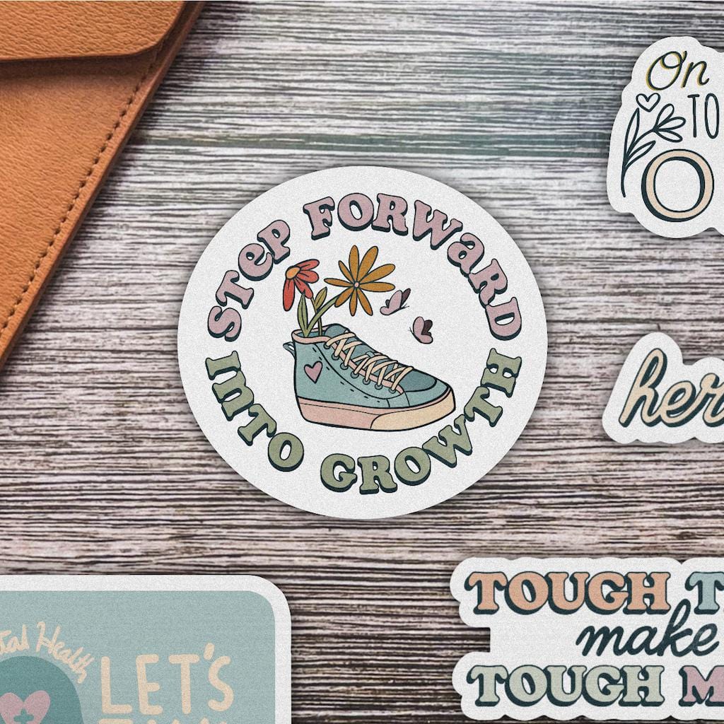  Step Forward Into Growth Mental Health Sticker、mySite、elrpsem3k