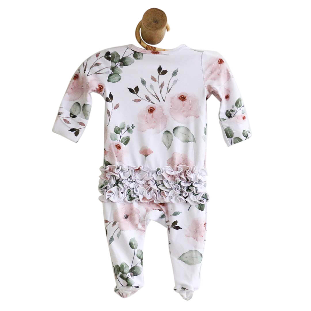  Millie's Dusty Rose Floral Zipper Ruffle Footie、mySite、layawaytickets