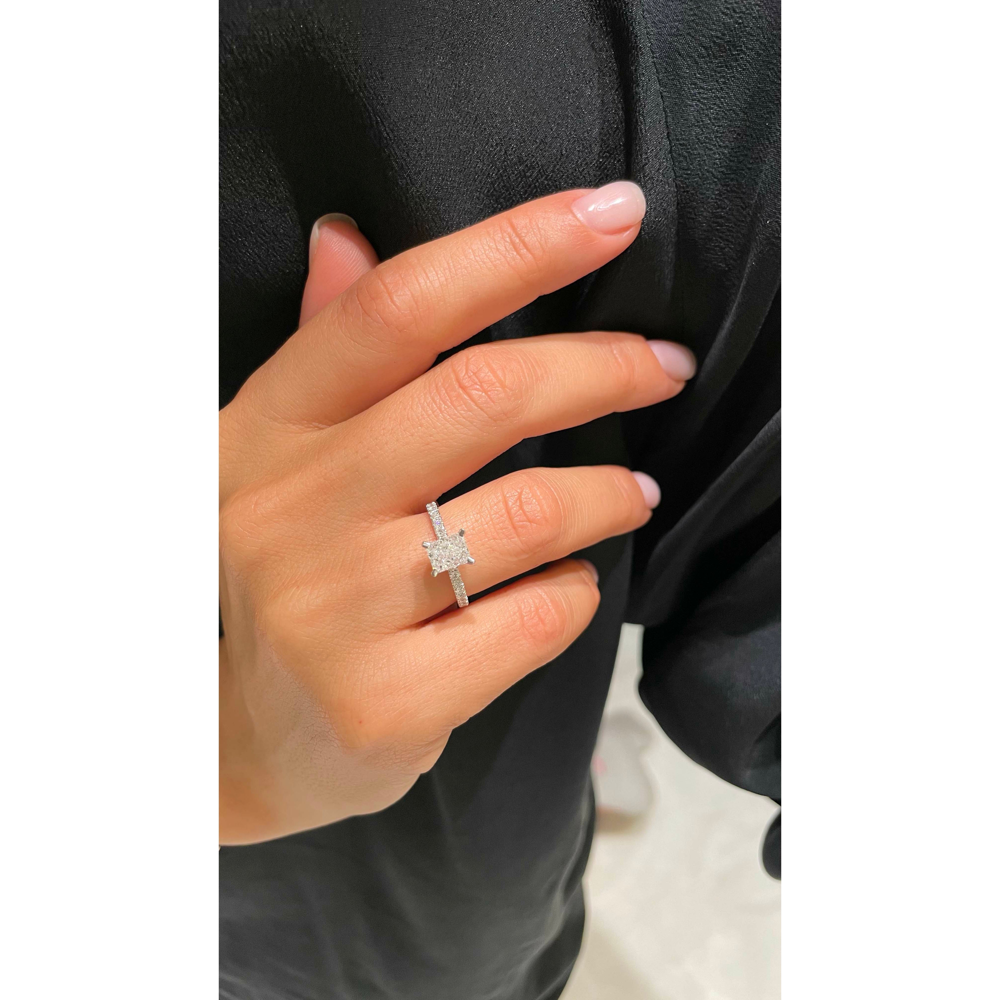 Deborah Elongated Lab Grown Diamond Ring -14K White Gold、mySite、hinf8tx79