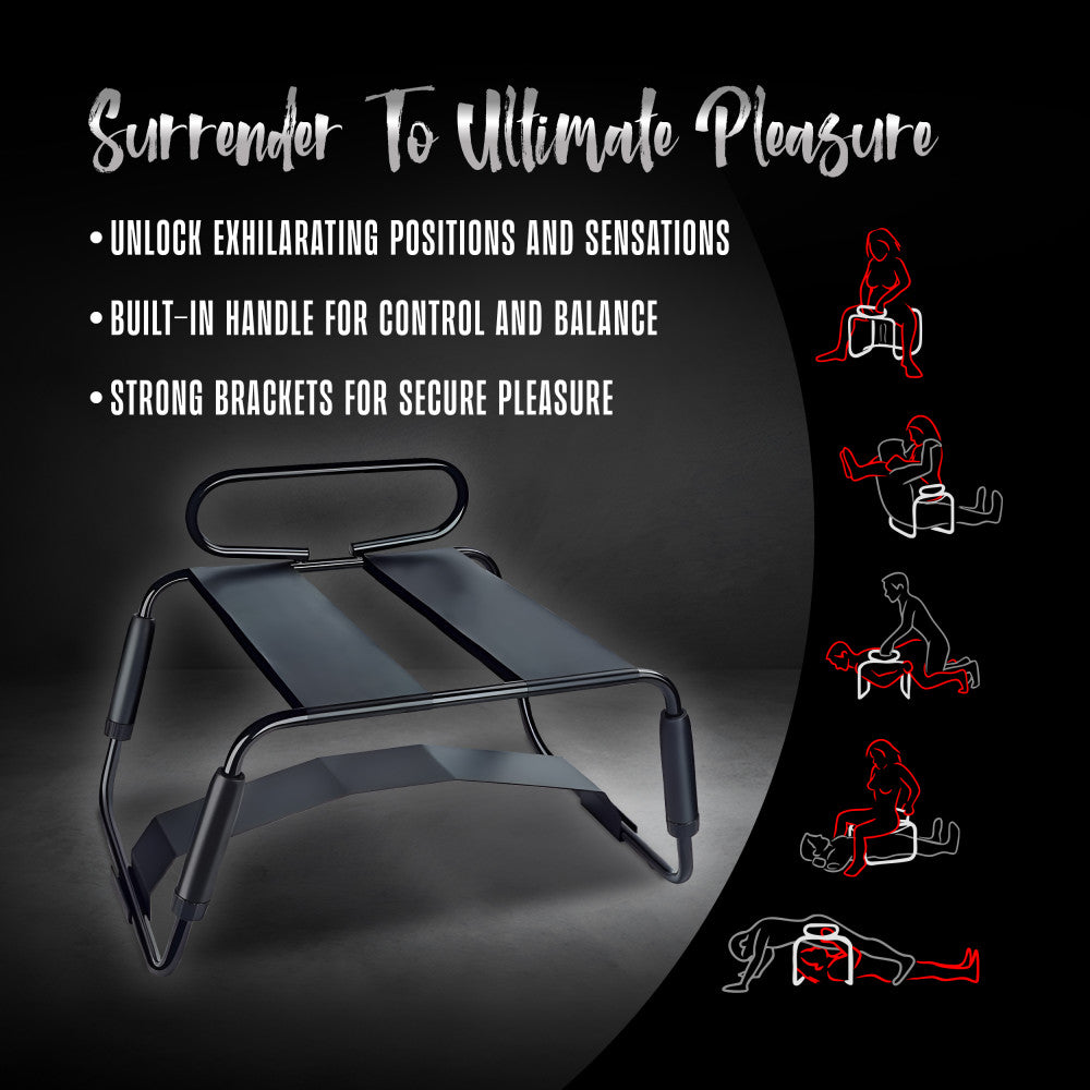 Temptasia By Blush® | Surrender Sex Chair in Black - Unlimited Sex Positions With Strong Brackets & 4 Anti-Skid Pads - BDSM & Bondage Equipment、mySite、bottomscart