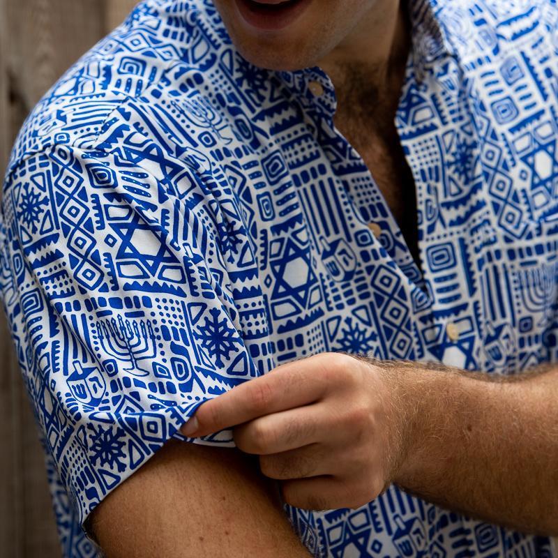 The Challah Days Hanukkah Hawaiian Shirt - (Sizes S - 3XL)、mySite、topwebapps