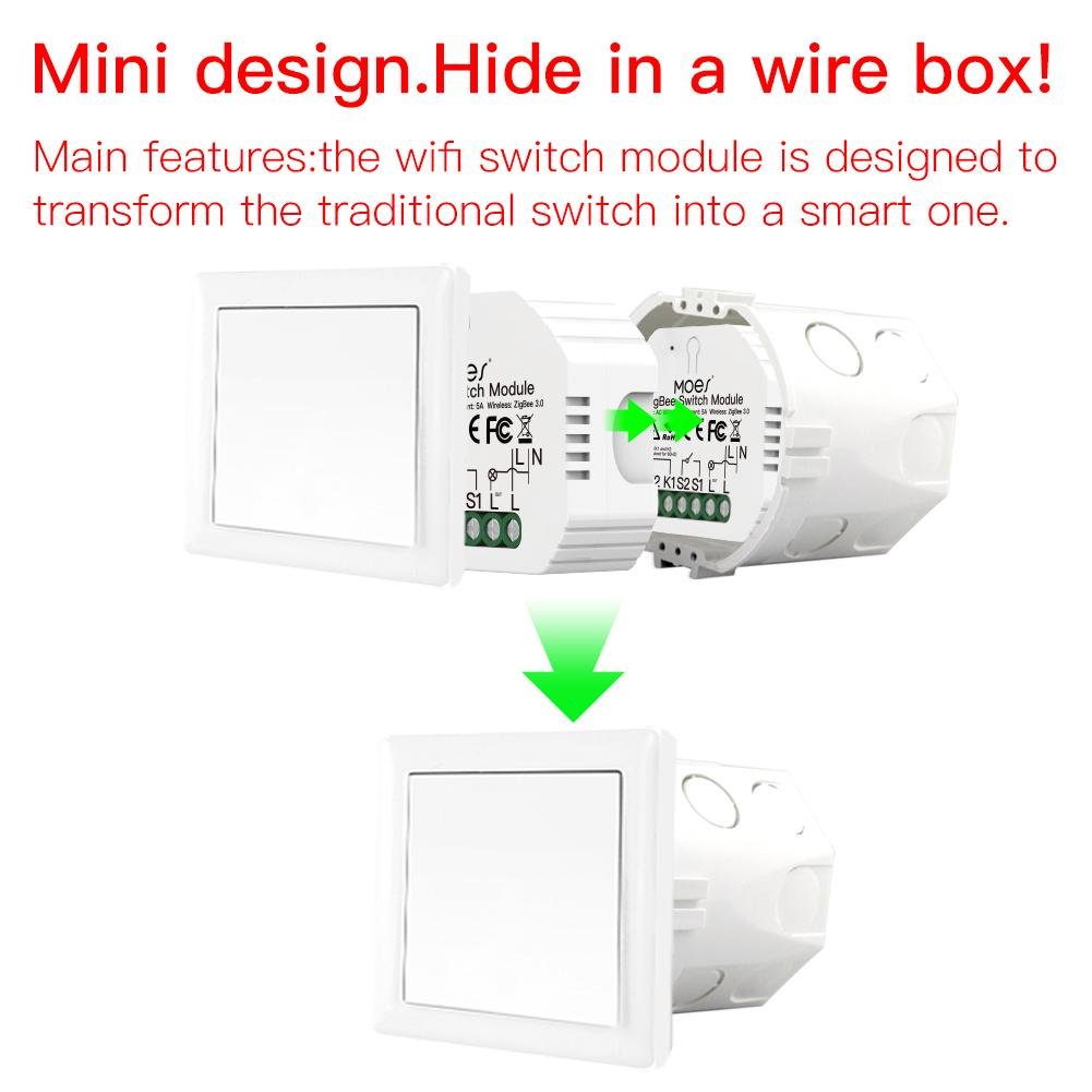 ZigBee Smart Light Switch Module Tuya No Neutral Wire 2 Way Required 2MQTT Relay、mySite、fannypackpong