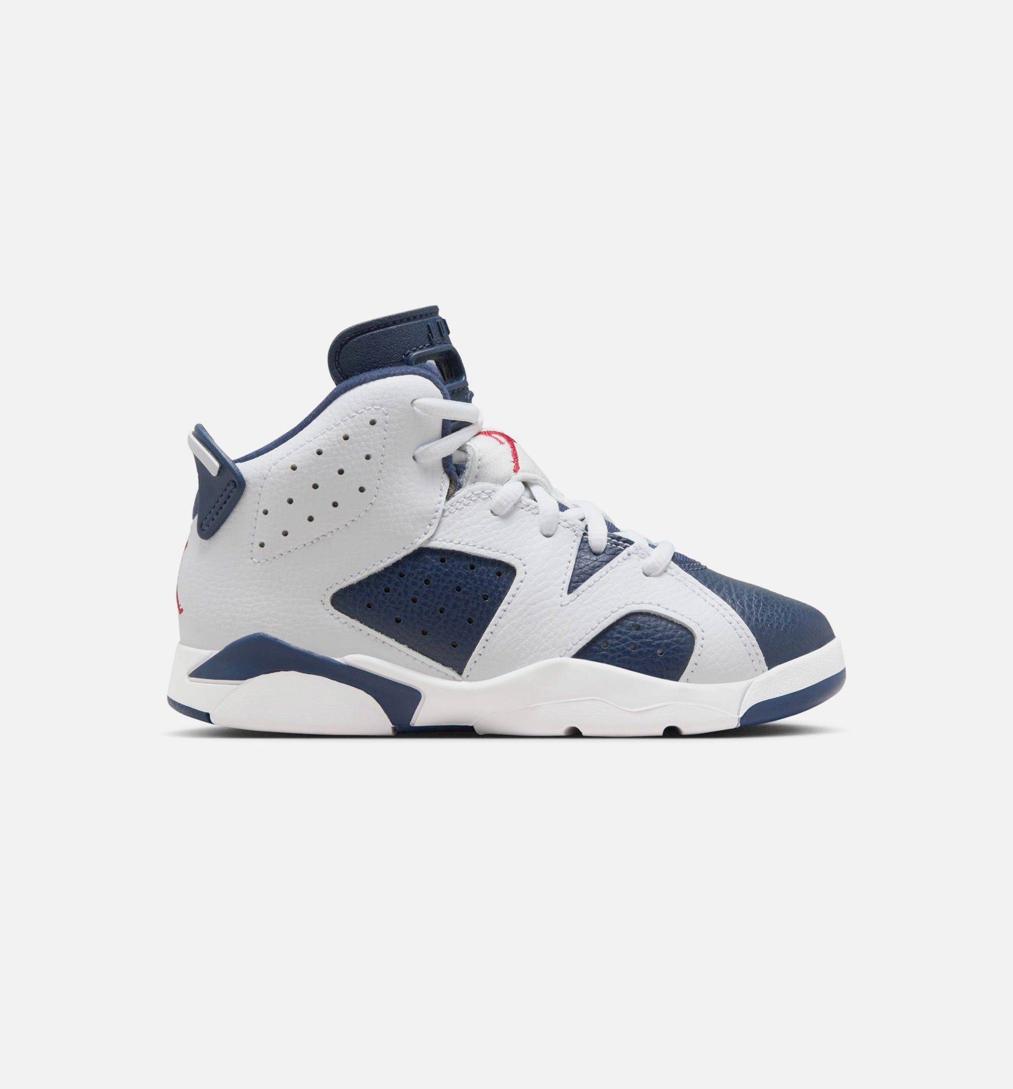 Air Jordan 6 Retro White and Midnight Navy Preschool Lifestyle Shoe - White/Varsity Red/Midnight Navy、mySite、dreamappss
