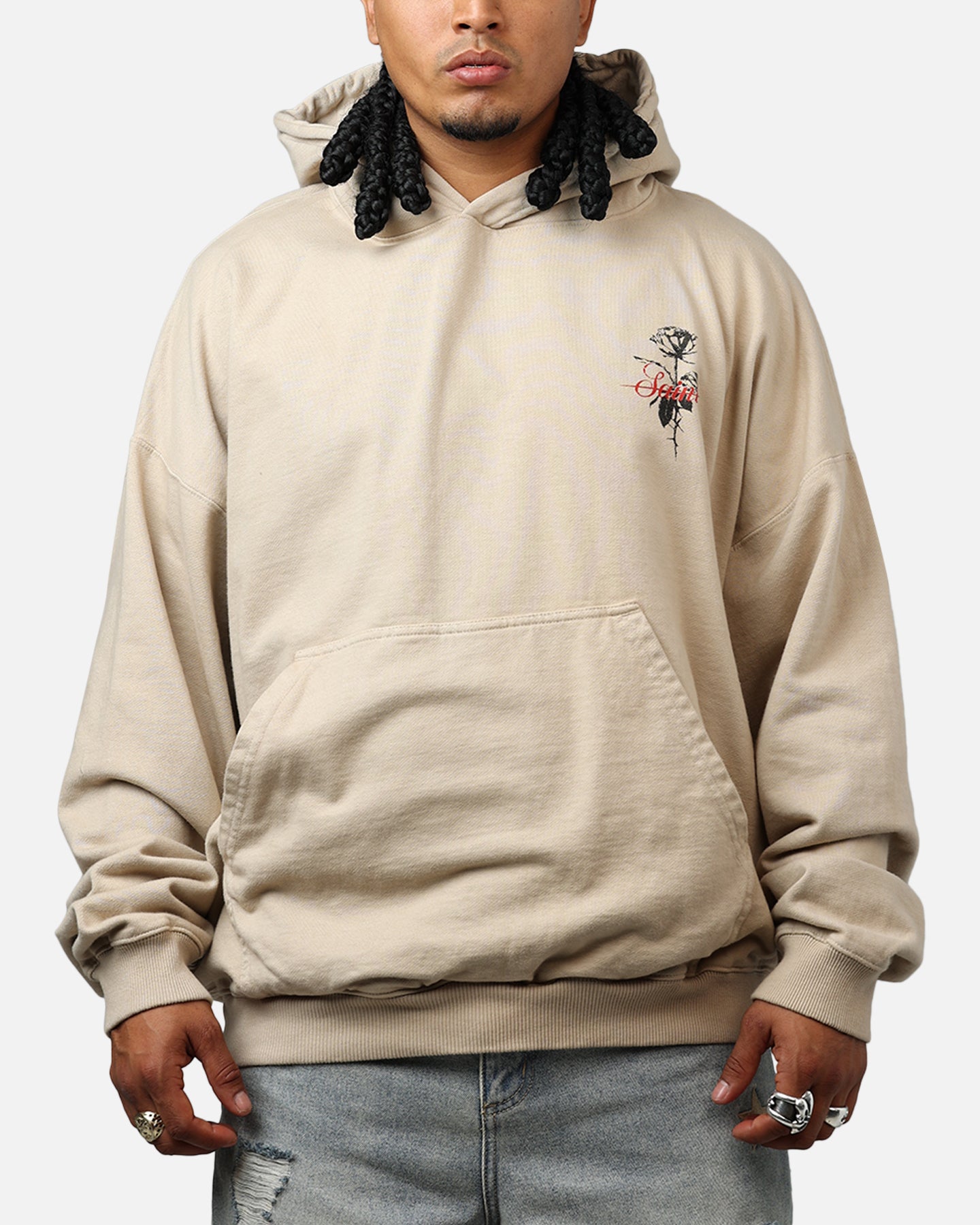 Saint Morta St Valentines Boxy Hoodie Stone、mySite、zt4zffjzw