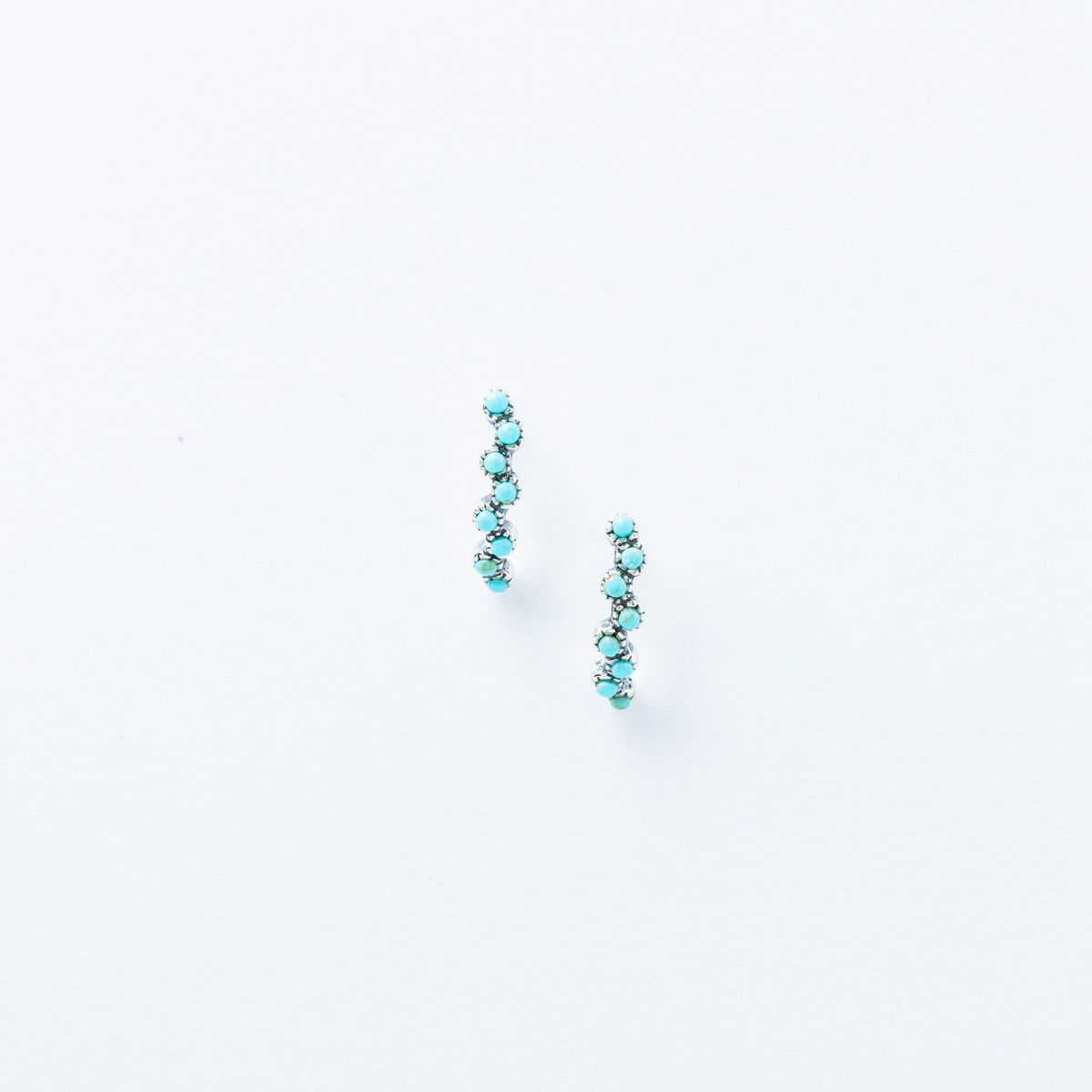 Turquoise Strand Stud Earrings in Sterling Silver、mySite、topwebapps