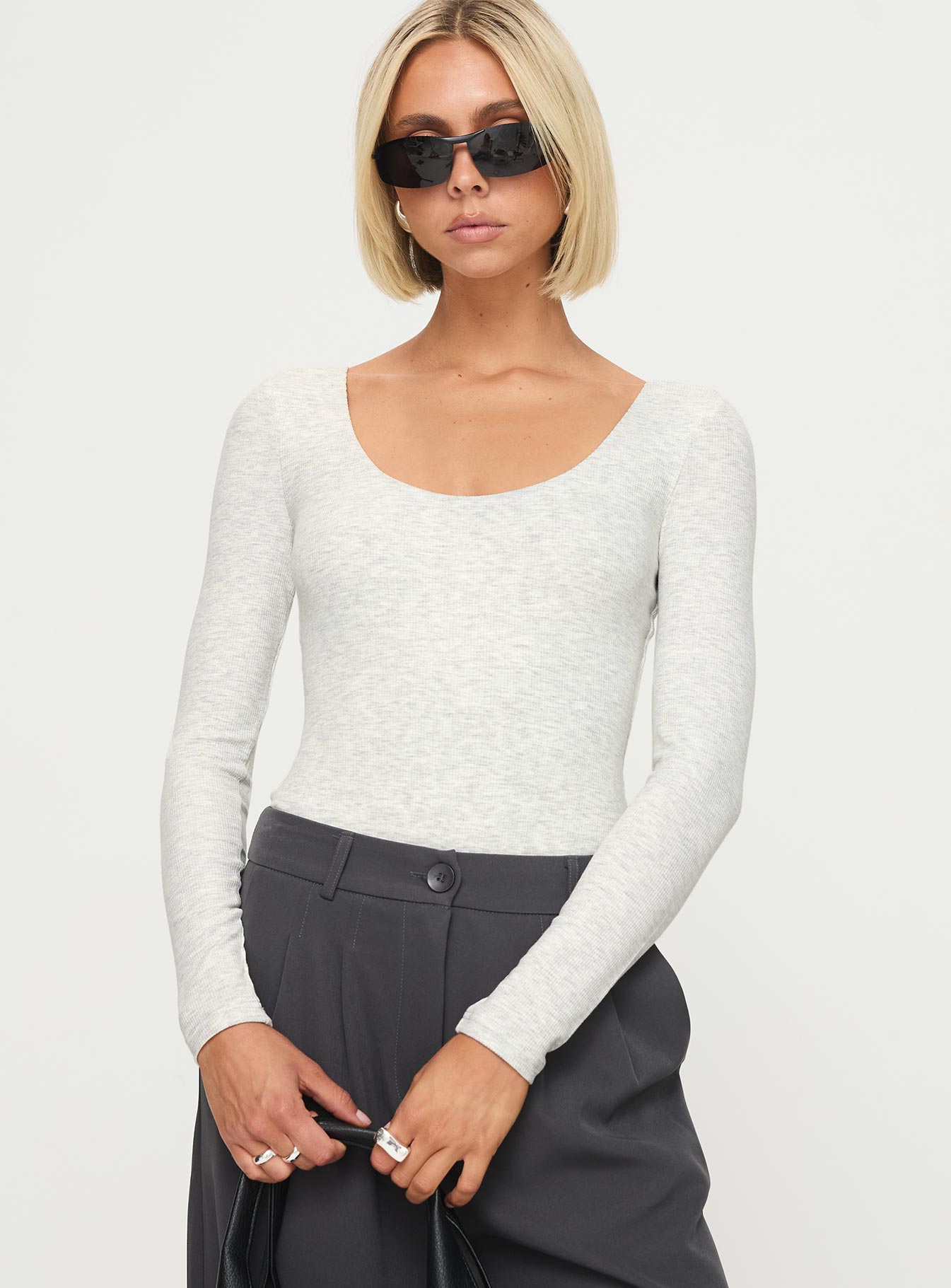 Greener Long Sleeve Bodysuit Grey、mySite、solidvoid