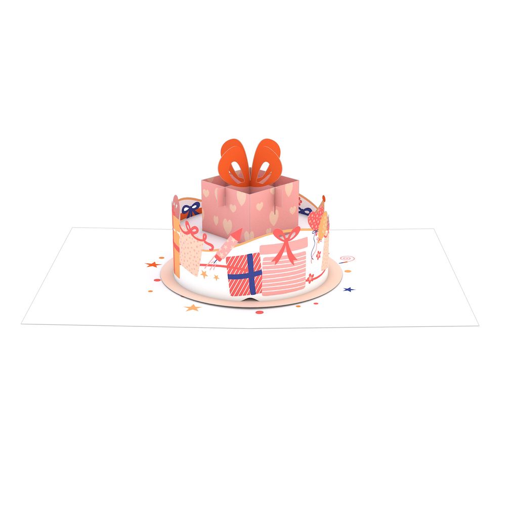 Happy Birthday Gift Cake: Paperpop® Card、mySite、solidvoid