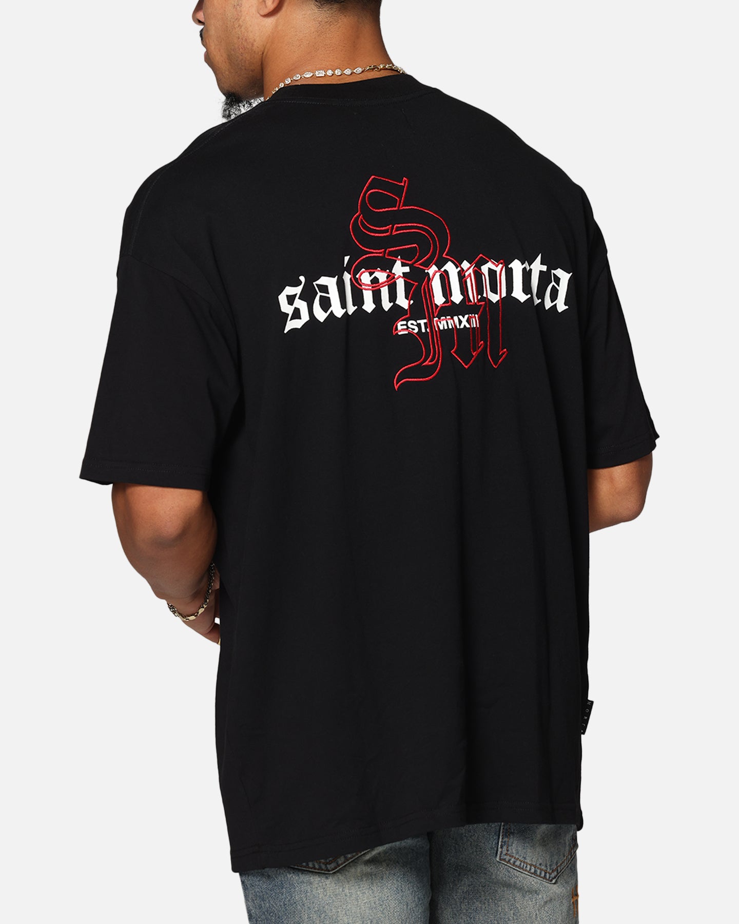 Saint Morta Heritage Boxy T-Shirt Black/Red、mySite、zt4zffjzw