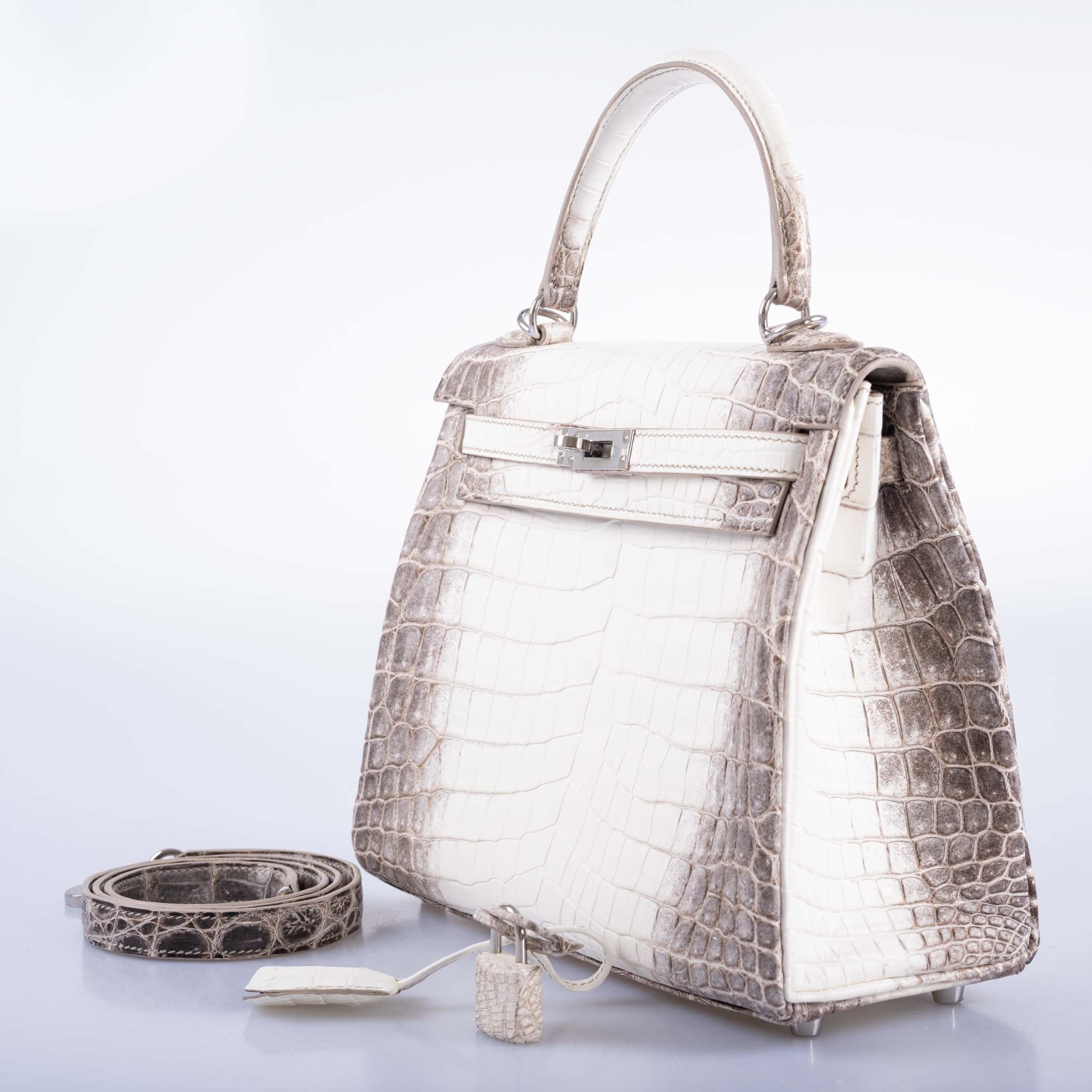 Hermès Kelly 25 Retourne White Himalayan Niloticus Crocodile Palladium Hardware、mySite、garminoutage.com