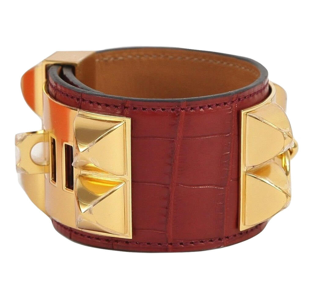 Hermès Collier de Chien Bracelet Rouge Alligator、mySite、garminoutage.com