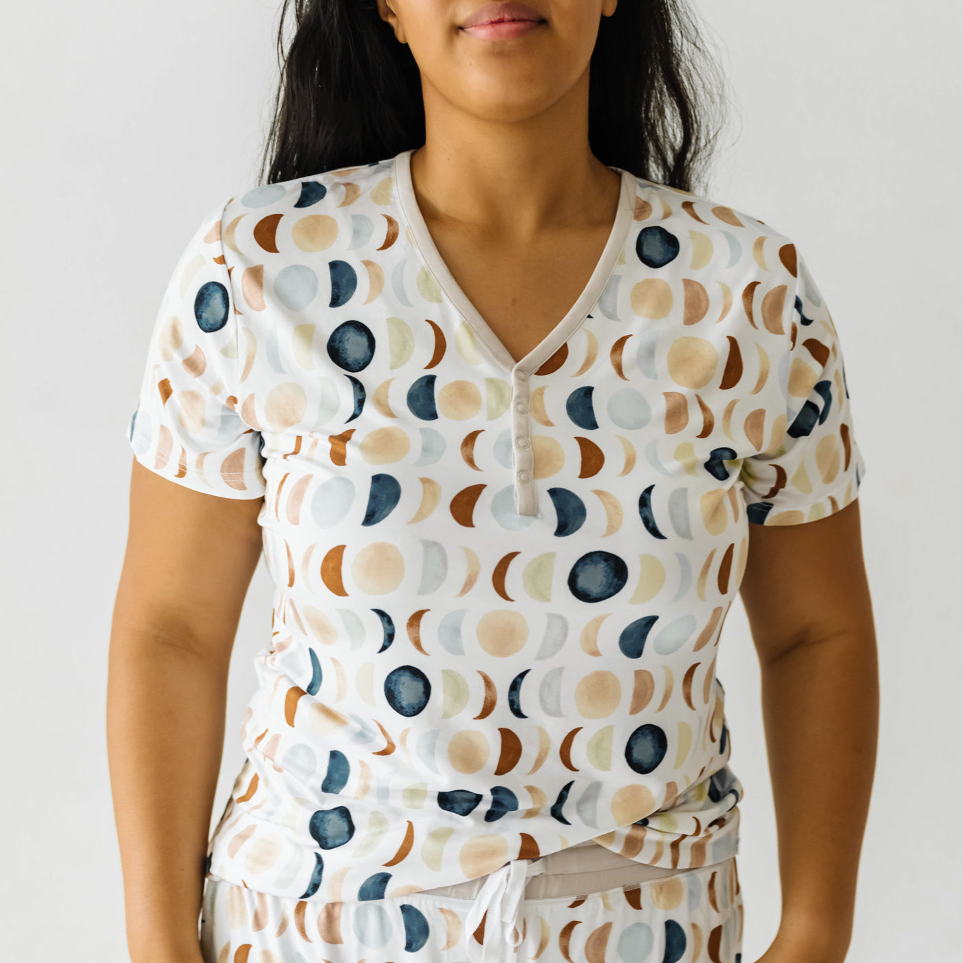 Luna Neutral Women's Short Sleeve Pajama Top、mySite、g9winljtr