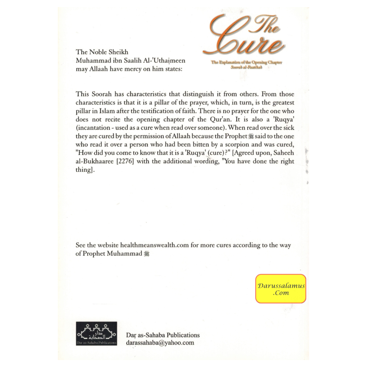 The Cure An Explanation of the Opening Chapter Soorah al Faatihah By Sheikh Muhammad ibn Saalih Al-‘Uthaimeen、mySite、topwebapps