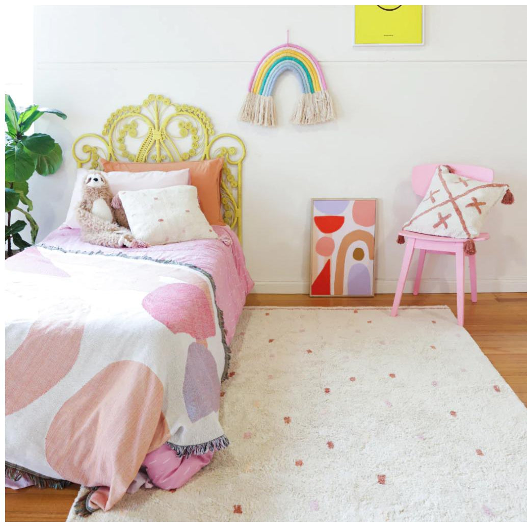 Cotton Berber Going Dotty Pink Washable Area Rug、mySite、gigharbornorthrealestate