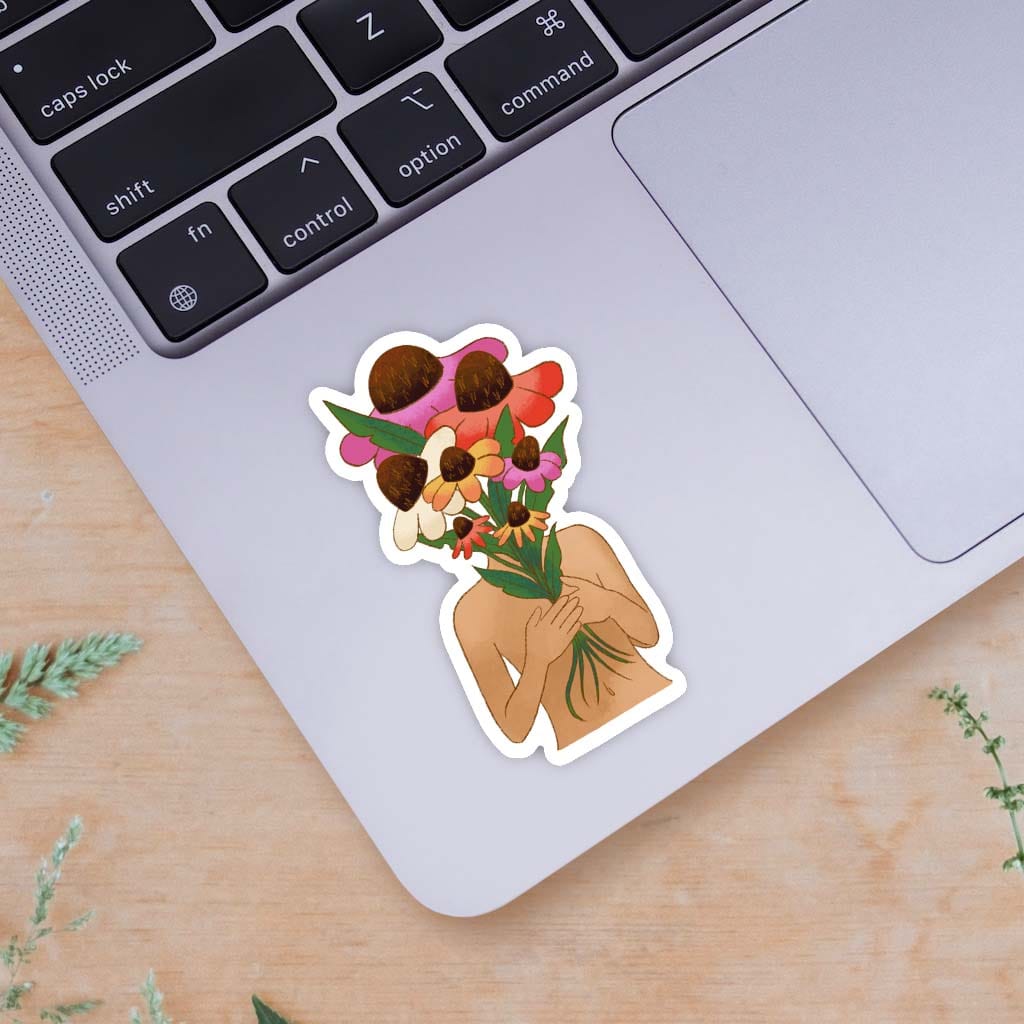  Woman Holding Flowers Sticker、mySite、elrpsem3k