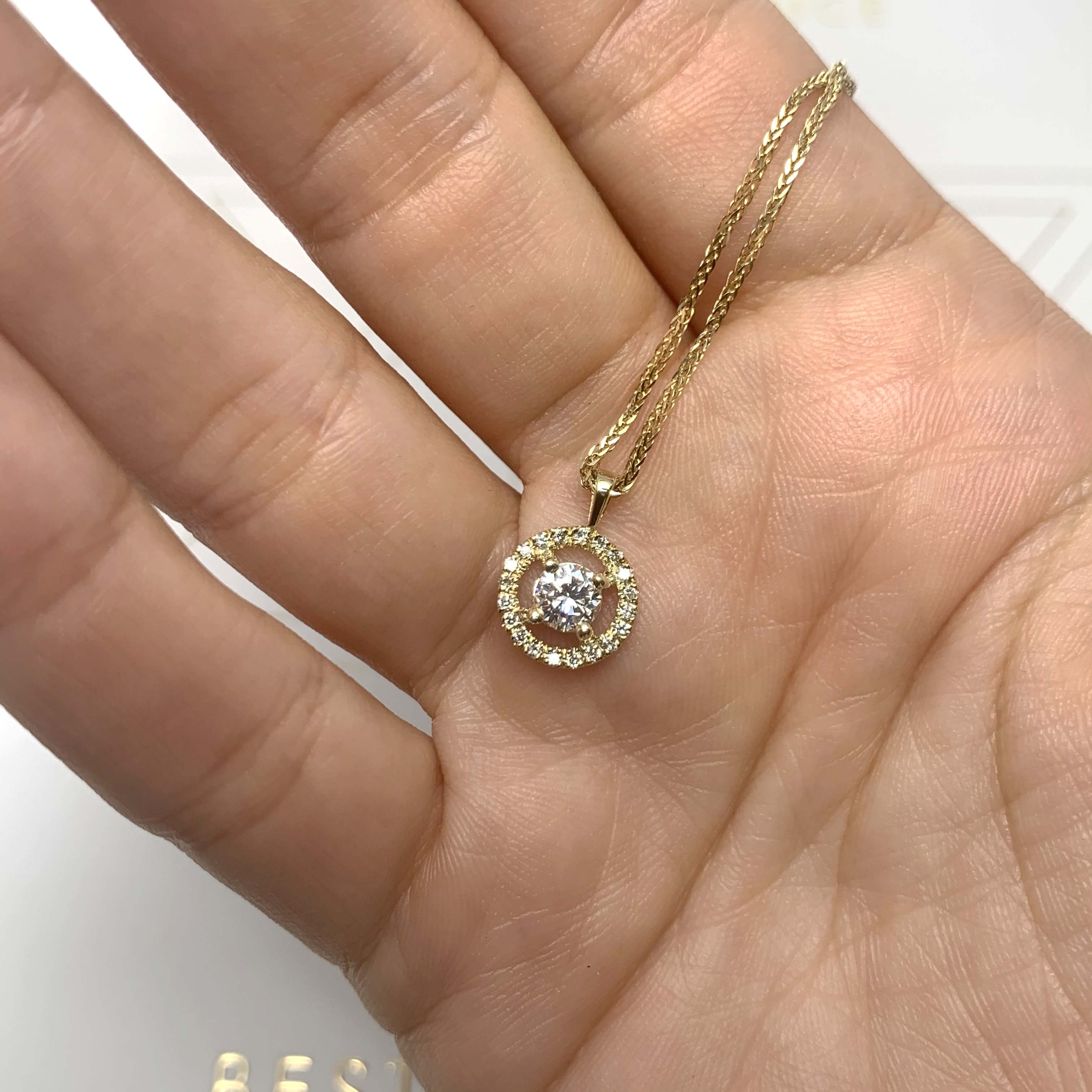 Aspen Lab Grown Diamond Pendant (0.6 Carat) -18K Yellow Gold、mySite、hinf8tx79