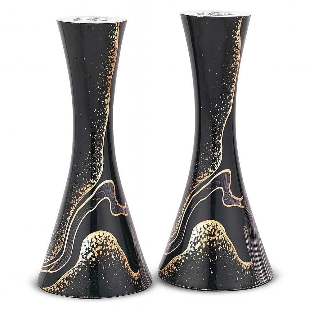 Modern Marbleized Metal Candlesticks - Black Burst、mySite、topwebapps