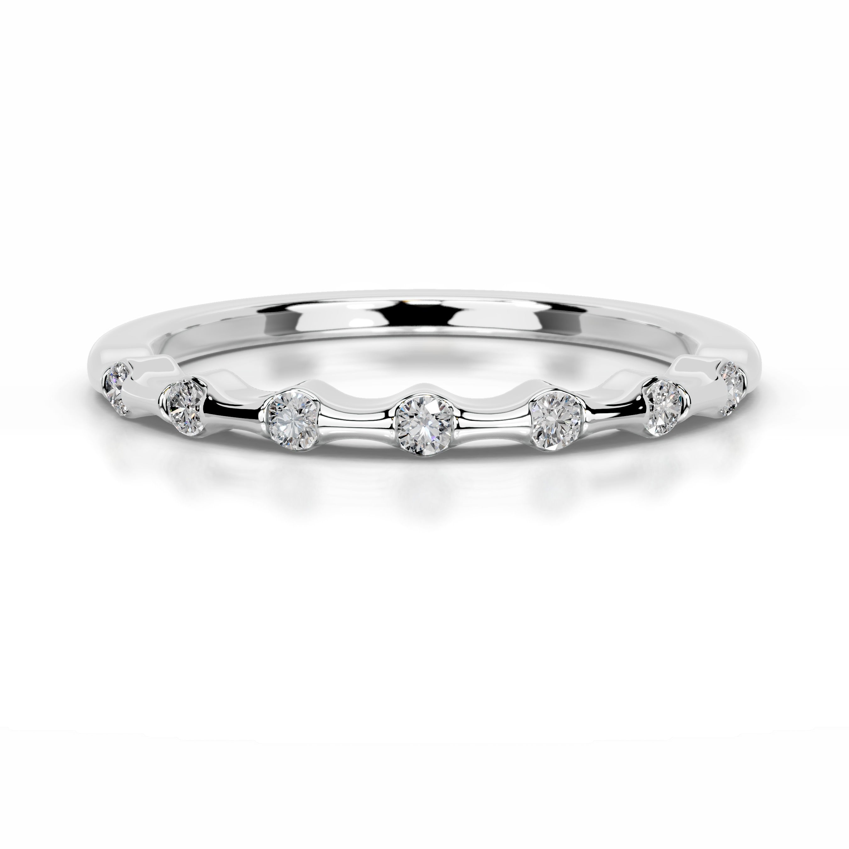 Sunny Diamond Wedding band - 18K White Gold、mySite、hinf8tx79