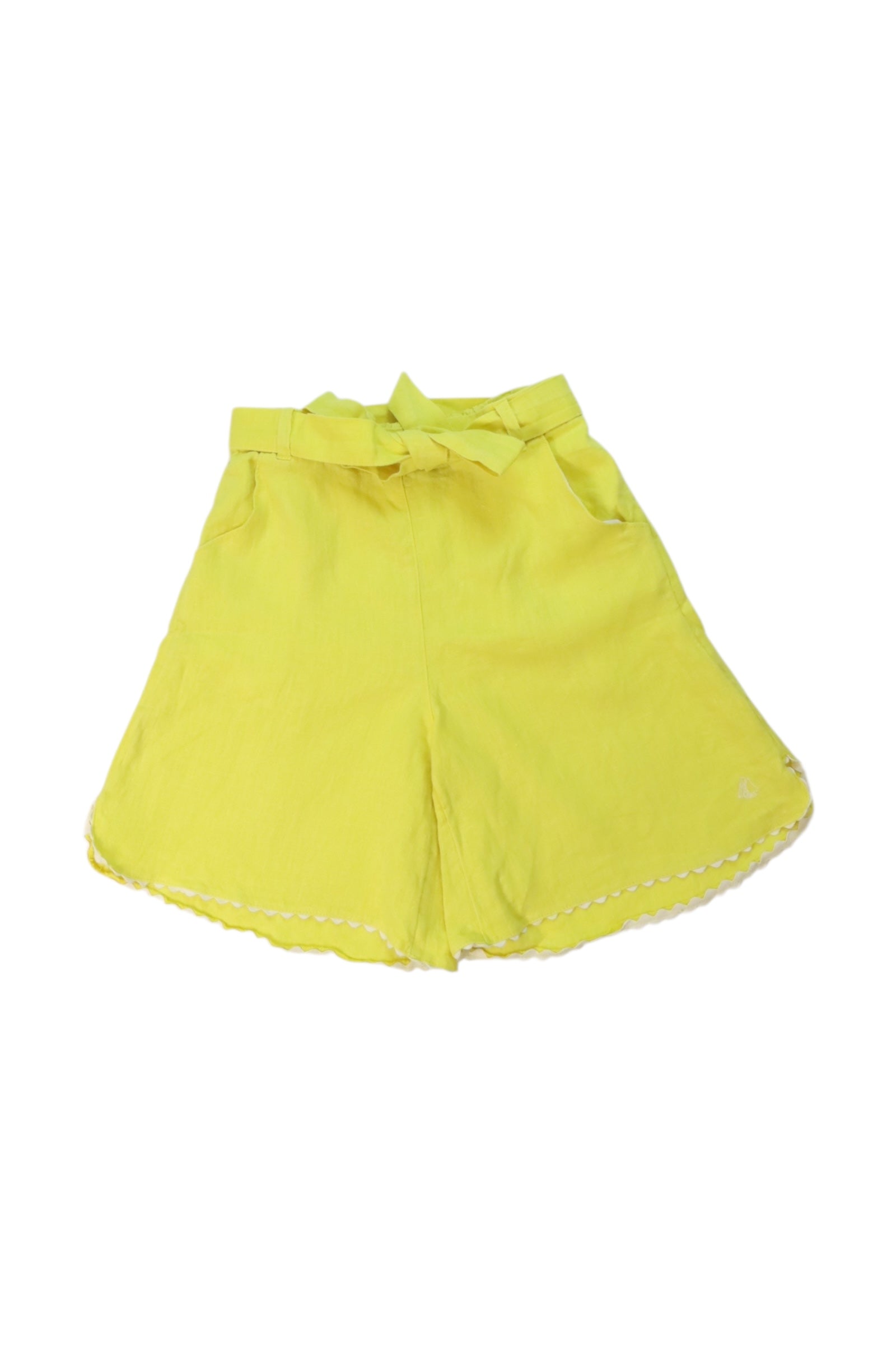 Petit Bateau High-Waist Linen Shorts 10Y、mySite、g9winljtr