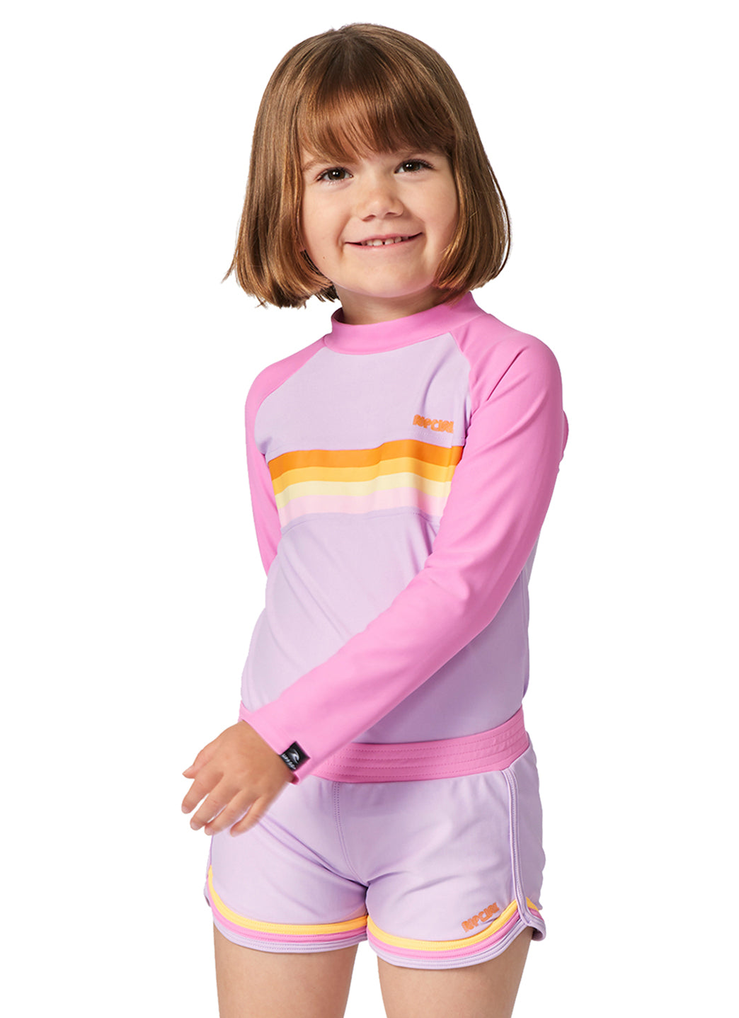 Rip Curl Girls' Rainbow Tide Long Sleeve Rash Guard (Toddler, Little Kid)、mySite、noshort