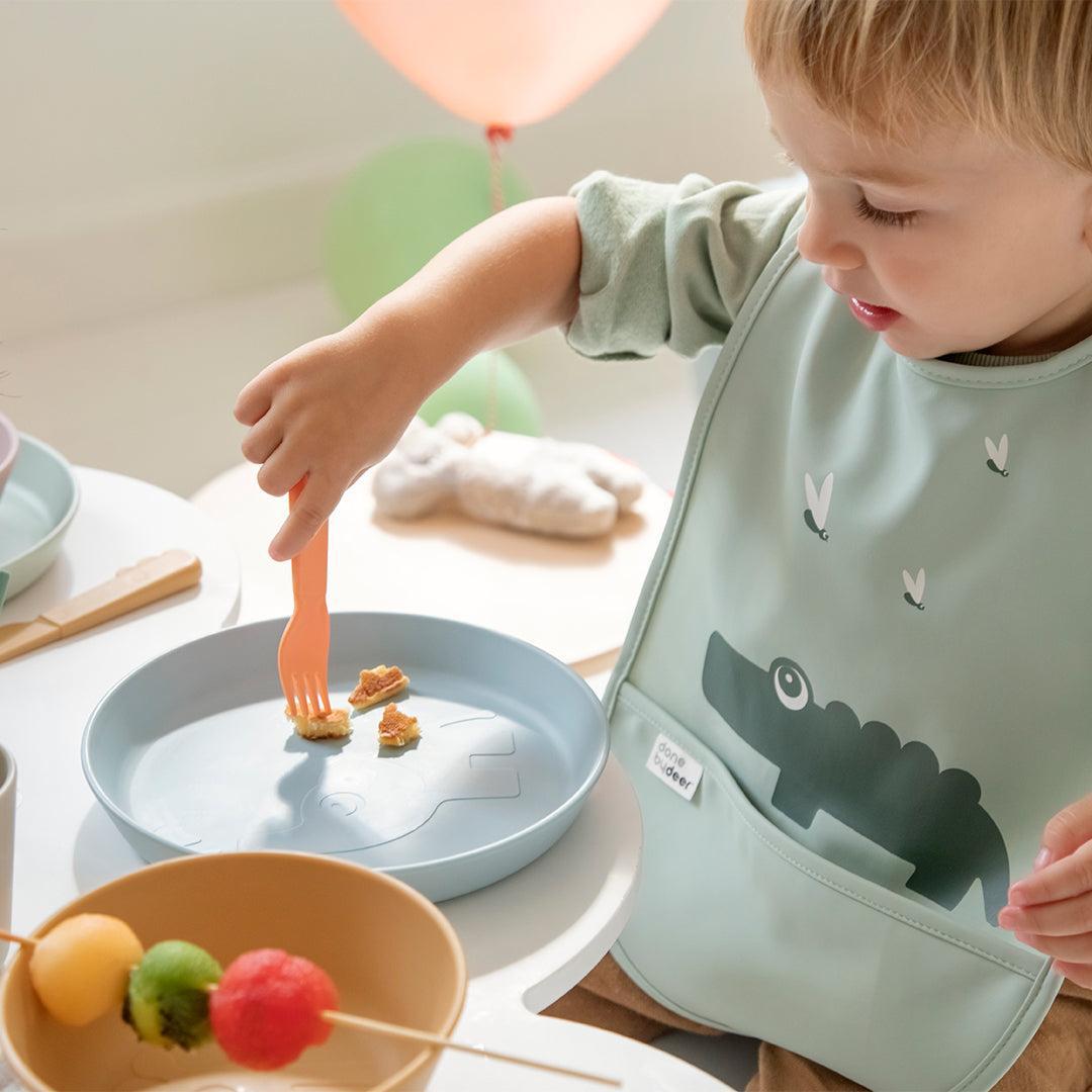  Done By Deer Bib with Velcro 2 Pack - Croco Green、mySite、merchandisen